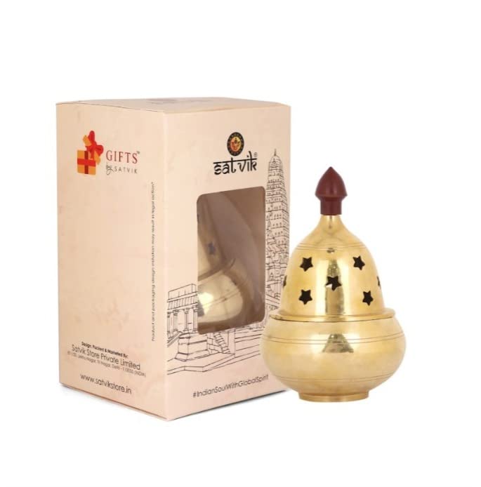 Craftsman Brass Akhand Diya Decorative Oil Lamp 3.5 Inch Medium Golden STK1293