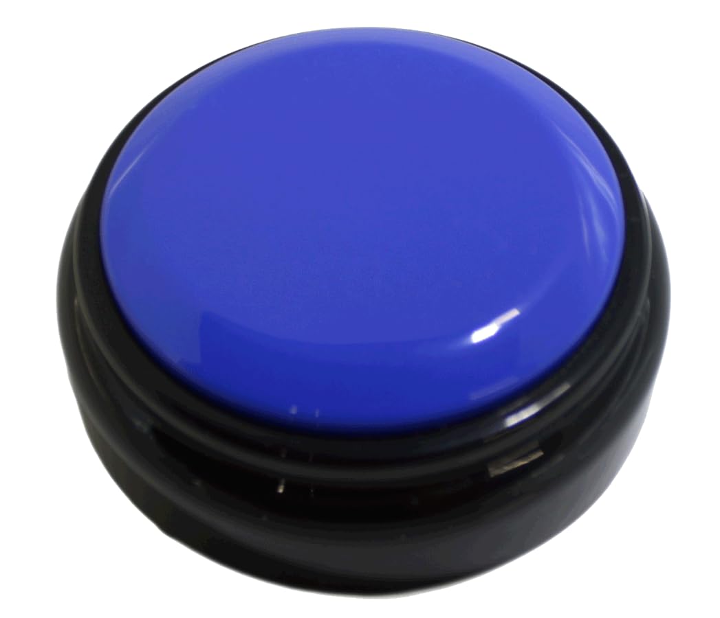 Magnetic Base Custom Easy Button® Recordable, Blue Top, Black Base