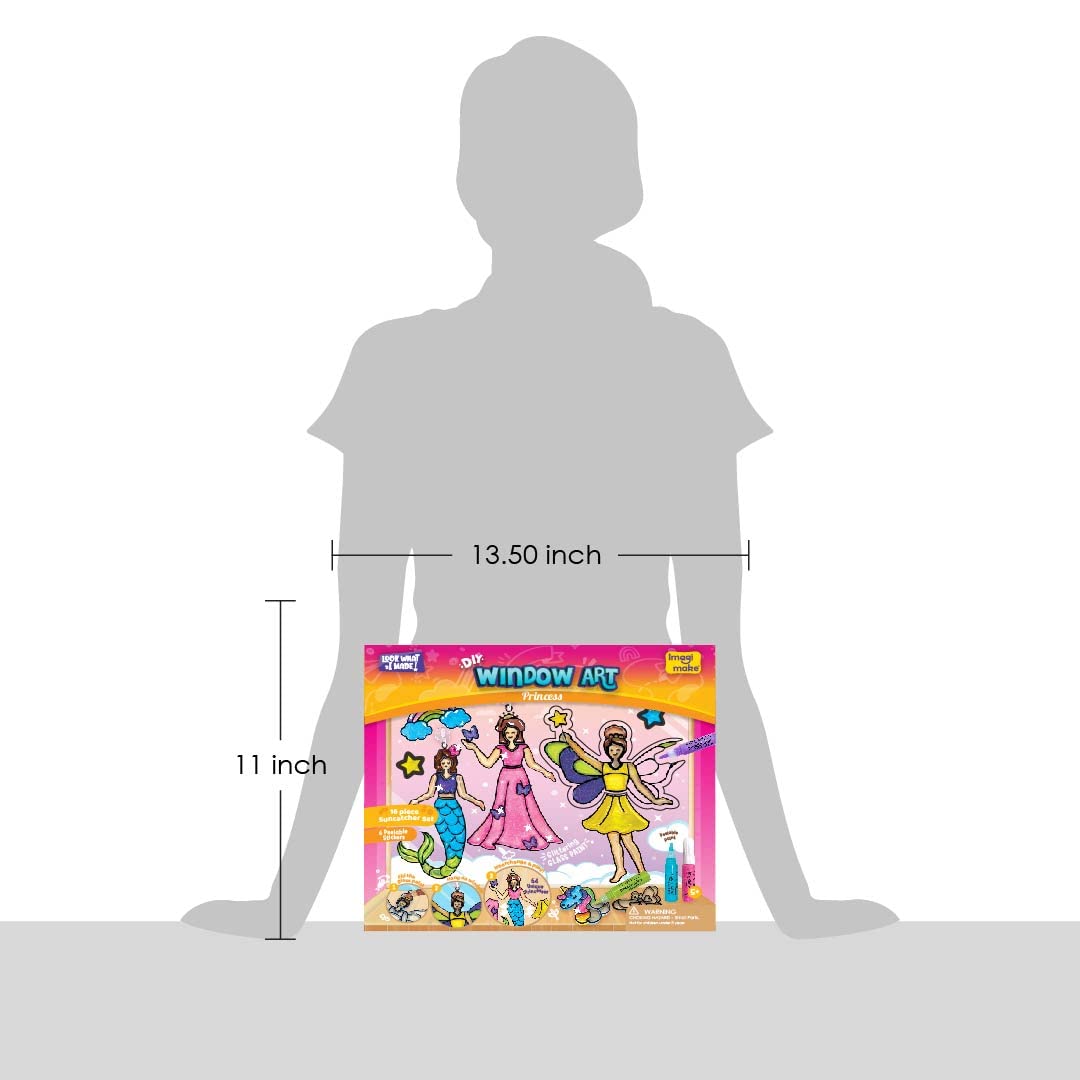 Imagimake Window Art Princess | Unicorn & Mermaid Suncather Kit | 16 Pieces Glass Painting Set | Kids Activities Ages 5-8 | DIY Craft Kit | Birthday Gifts for Girls Ages 5,6,7,8,9,10,12 Years Old