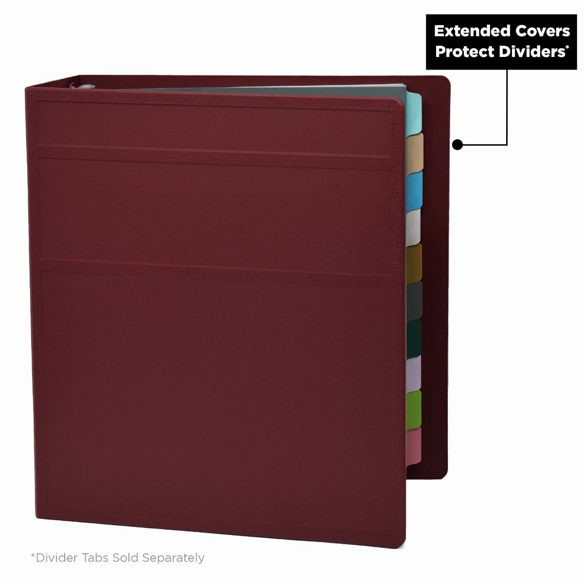 Carstens 2-Inch Heavy Duty 3-Ring Binder - Side Opening, Wine, Durable Plastic, Precision No-Gap Rings, Waterproof Covers, No Pockets, Holds 300 Letter-Sized Sheets, BPA-Free, Made in USA (2823-3R)