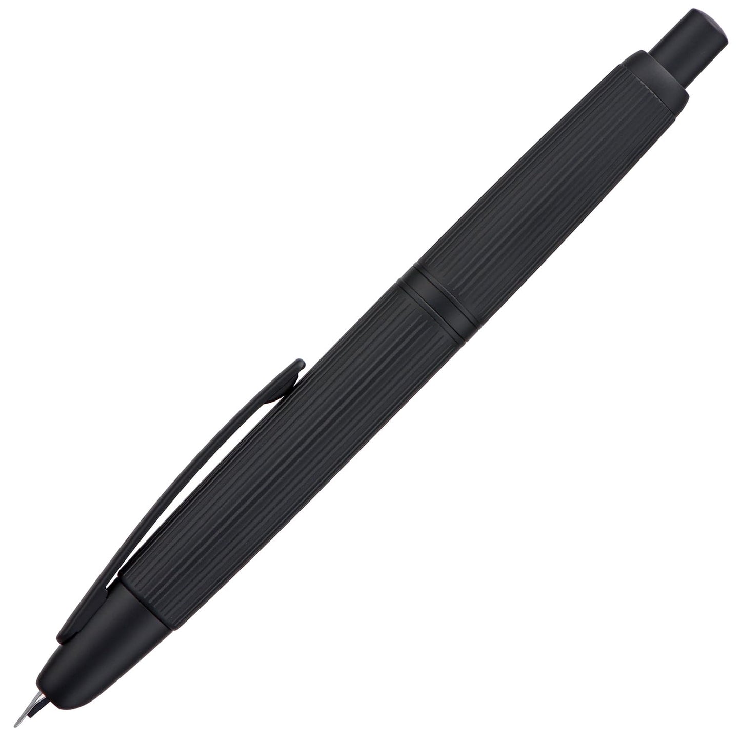 Jinhao 10 Press Fountain Pen with Box, Matt Black Chromium Retractable Extra Fine Nib with Ink Converter Set (Clip Version)