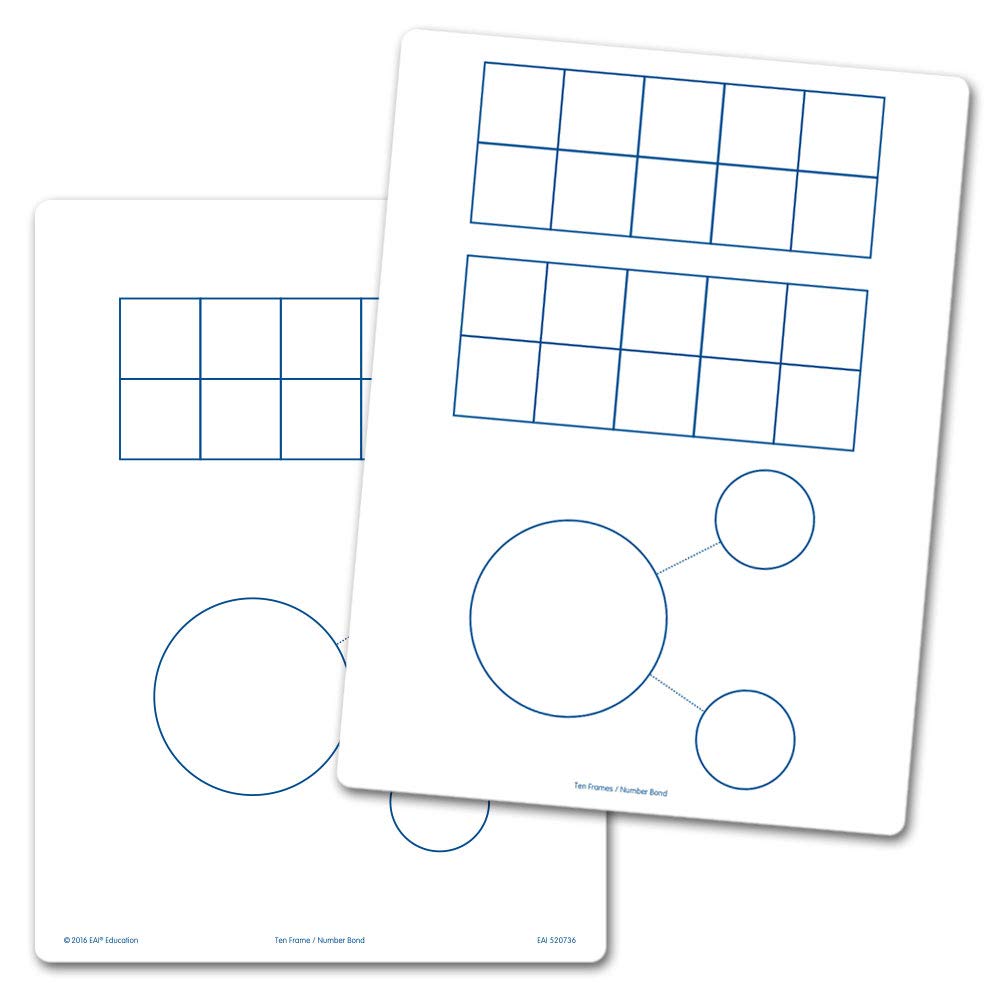 EAI Education Ten Frames & Number Bonds Flexible Dry-Erase Boards - Set of 10