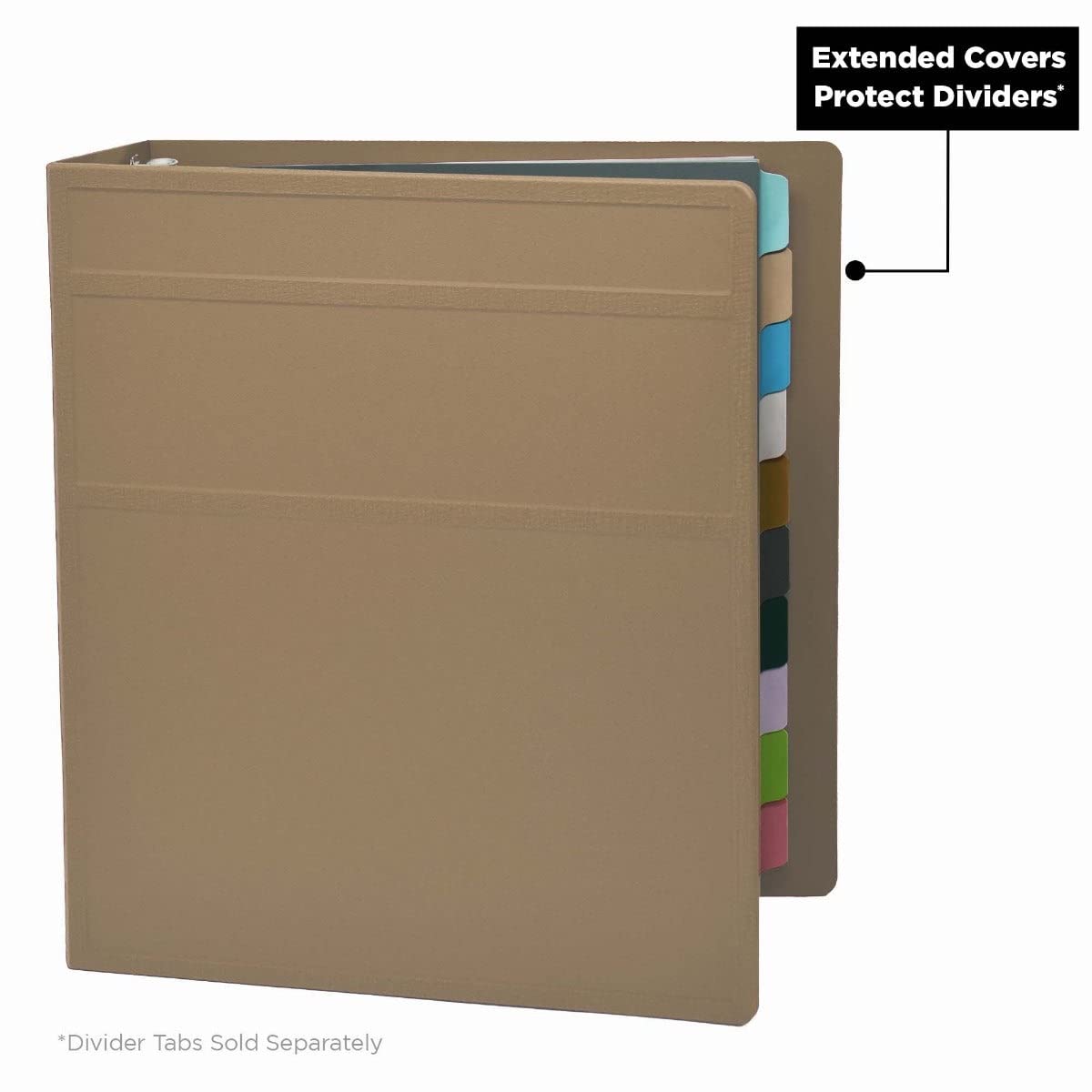 Carstens 2-Inch Heavy Duty 3-Ring Binder - Side Opening, Sand, Durable Plastic, Precision No-Gap Rings, Waterproof Covers, No Pockets, Holds 300 Letter-Sized Sheets, BPA-Free, Made in USA (5825-3R)