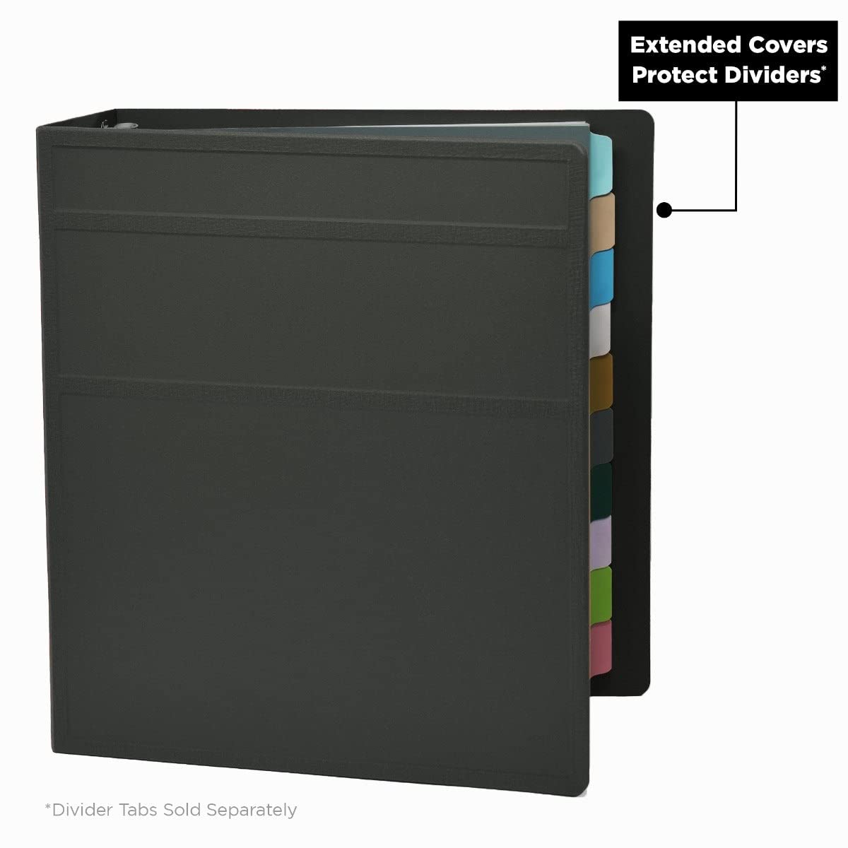Carstens 2-Inch Heavy Duty 3-Ring Binder - Side Opening, Charcoal Gray, Durable Plastic, Precision No-Gap Rings, Waterproof Covers, No Pockets, Holds 300 Letter Sheets, BPA-Free, Made in USA (5821-3R)