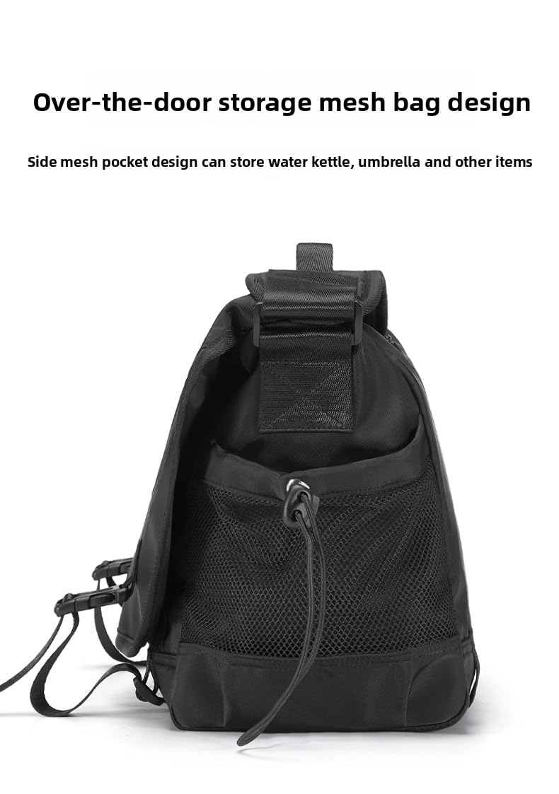 NBAGPEACKI Messenger bag Men's Lightweight Black Water-Repellent Crossbody Bag, Large Capacity EDC Sling with Multi-Pocket for Commute, Travel & Work (black)