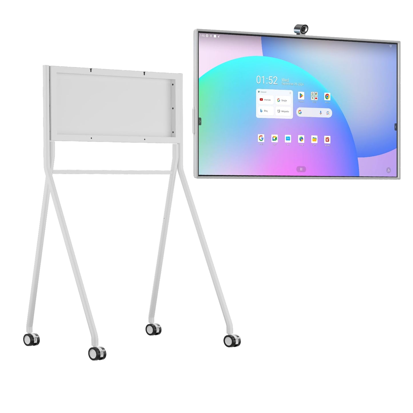 JAV 65" Smart Board with Mobile Stand, Google EDLA Certified, 4K UHD 16+256GB Interactive Whiteboard Touch Screen