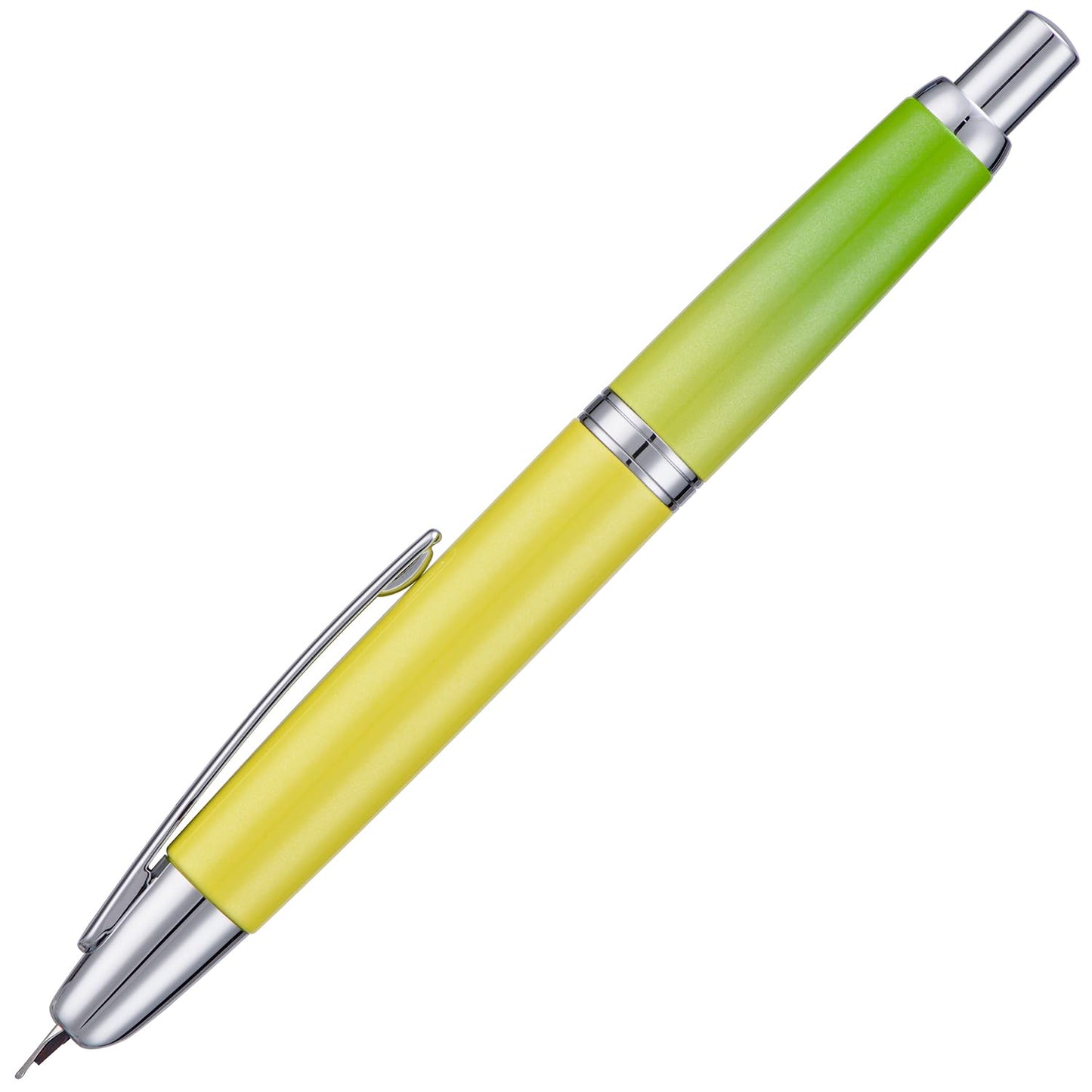 Jinhao 10 Press Fountain Pen with Box, Gradient Green Retractable Extra Fine Nib with Ink Converter Set (Silver Clip)