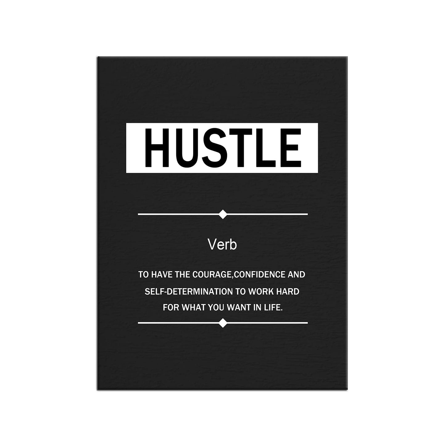 YSPCSUN Inspirational Posters for Office, Hustle Definition Canvas Poster Single Panel Wall Decor for Home Office Dorm Classroom, Framed Canvas Art, 24x18inch