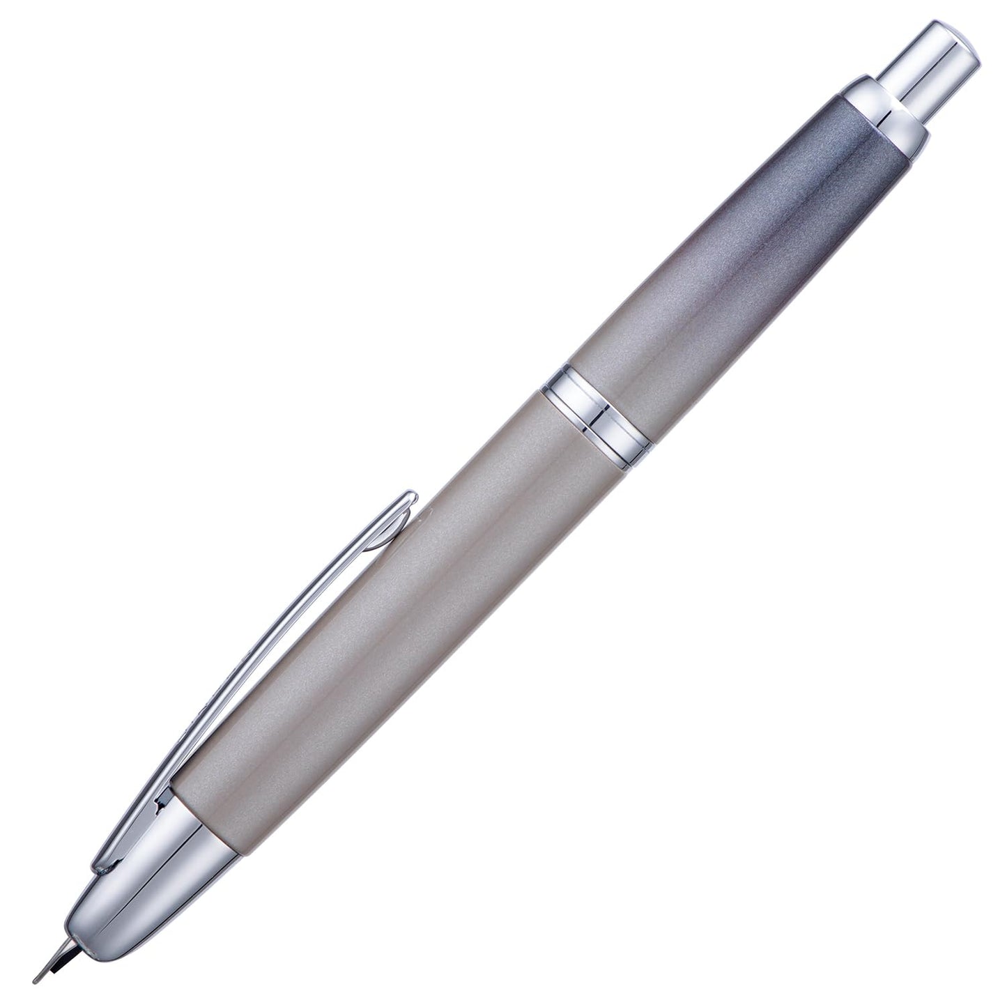 Jinhao 10 Press Fountain Pen with Box, Gradient Gray Retractable Extra Fine Nib with Ink Converter Set (Silver Clip)