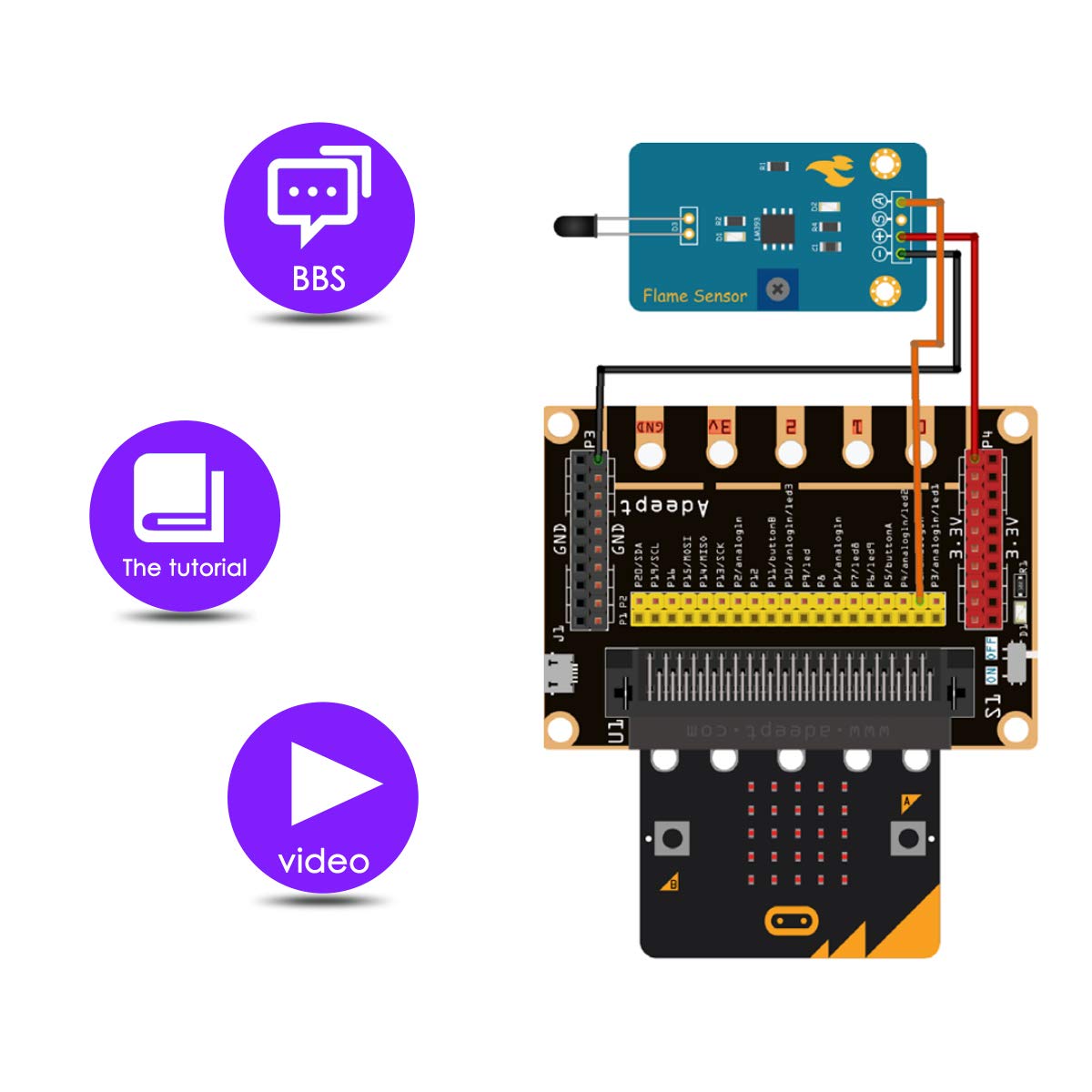 Adeept Sensor Starter Kit for BBC Micro:bit (V2 Included) | Programmable Starter Kit for Micro:bit with 35 Projects PDF Tutorial Book | Expansion Board Included