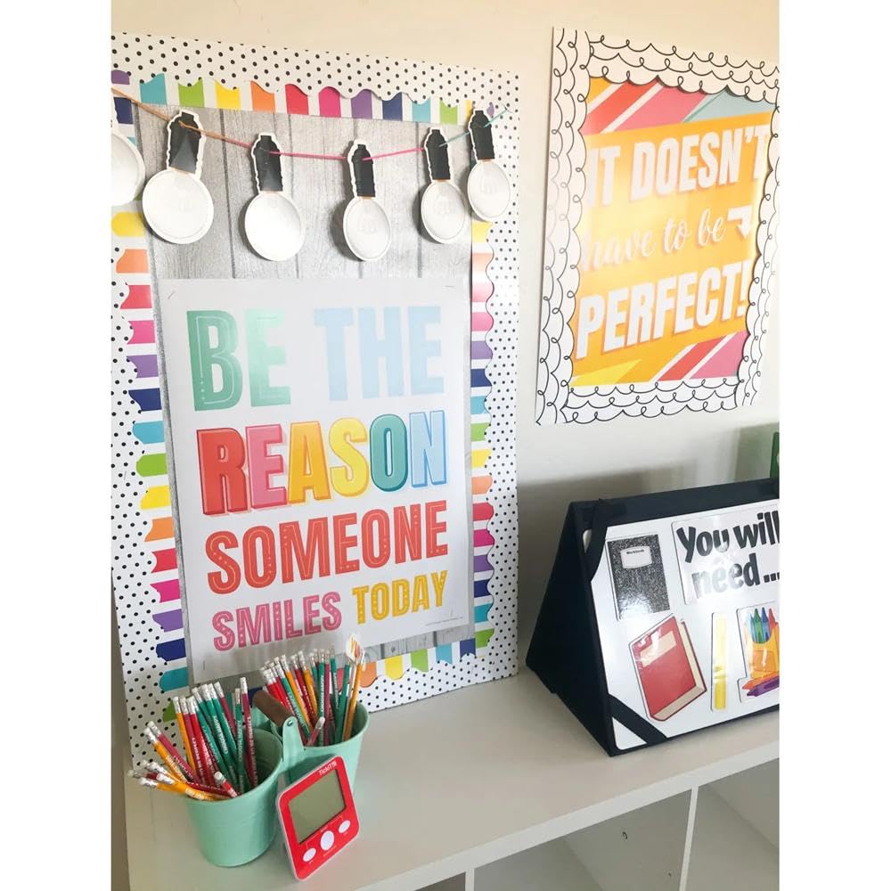 Fun Express Classroom Magnets for Whiteboard - 21 Piece Educational Supply Management Set for Elementary Teachers | Magnetic School Supplies with Visual Icons Student Organization Learning Activities