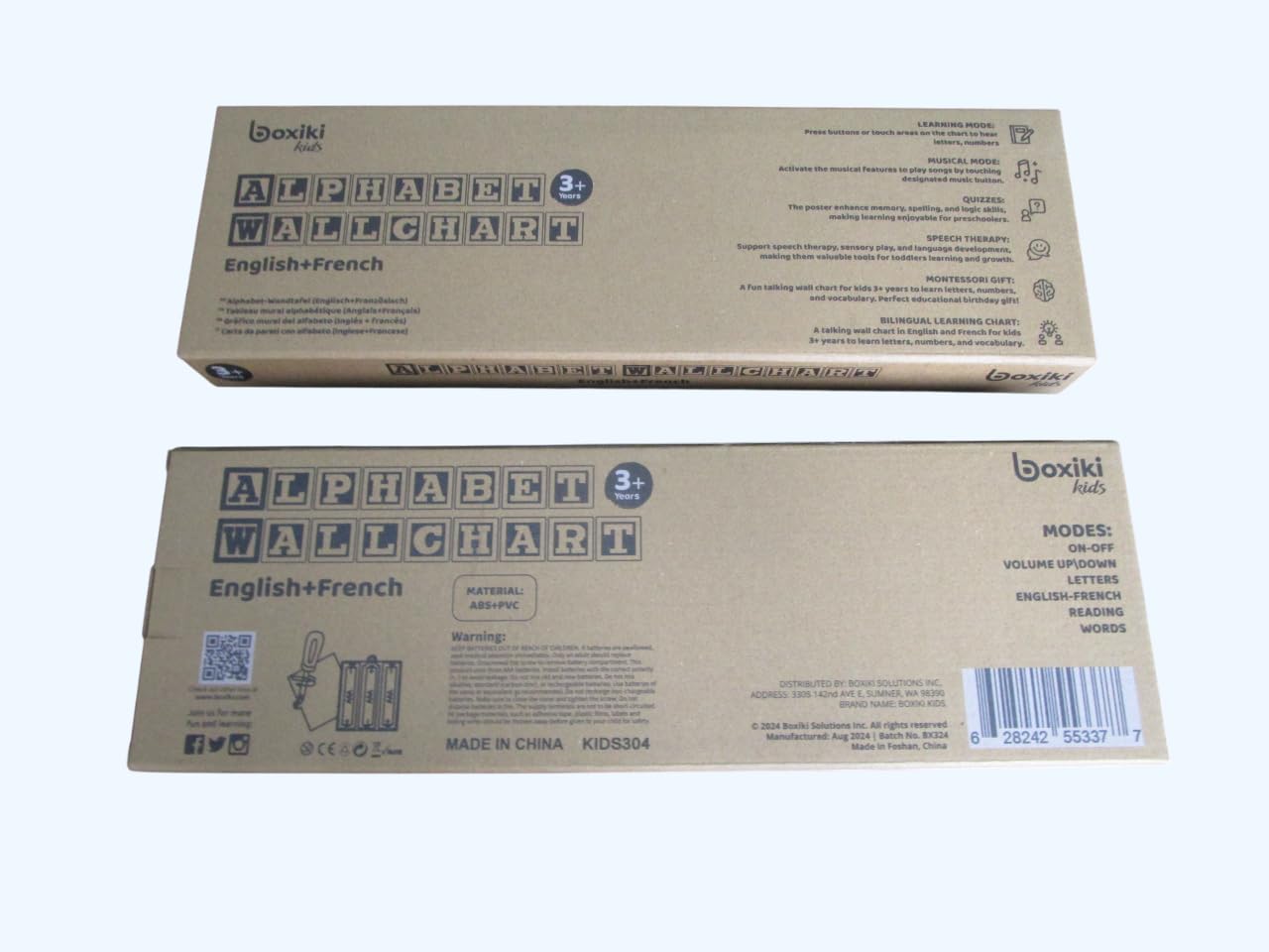 Bilingual English & French Learning Interactive Alphabet Wallchart - Includes Talking ABC, 123s & Music Poster - Educational Kids Learning Toy, Educational Gift for 3+ Years Old Girls & Boys