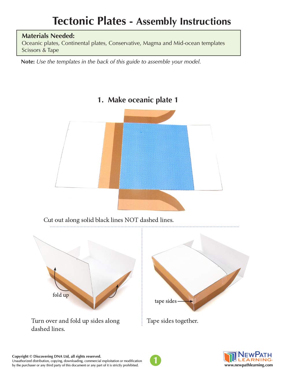 NewPath Tectonics Plates 3-D Paper Model Making Kit - Individual Student Edition (17-7815)