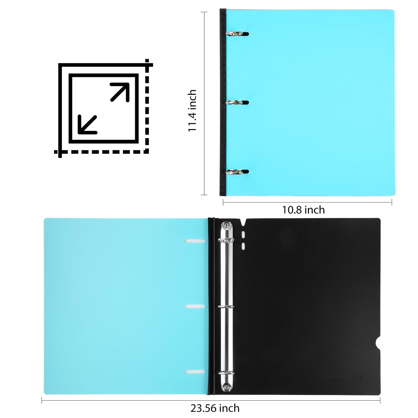 WOT I 6-Pack 1 Inch Telescoping 3 Ring Binder, Expandable Flexible Binder - Patented Design for Easy Portability, Holds 225 Sheets (Assorted Pastels)