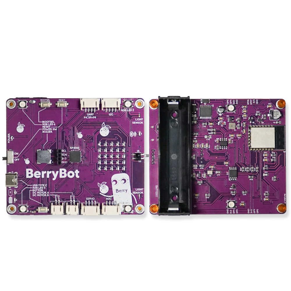 BerryBot – Programmable Robot Kit with Raspberry Pi RP2040 | STEM Learning, Graphical Coding, Easy Assembly, Obstacle Avoidance, Line and Light Tracking, Sumo Battle Modes, Scratch Robot