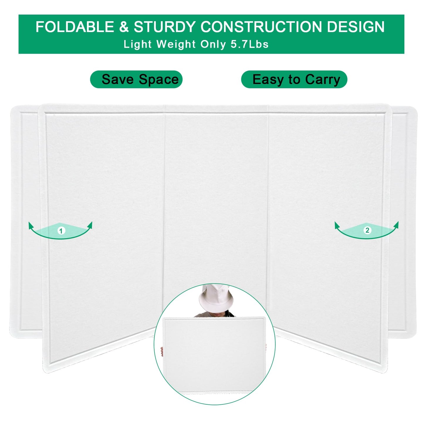 Large Bulletin Board - 60 X 36 inches Decorative Felt Pin Board - 5' x 3' Cork Board Alternative for Wall - Foldable Photo Board Self-Adhesive Vision Board Prayer Board with 30 Pushpins - Warm White