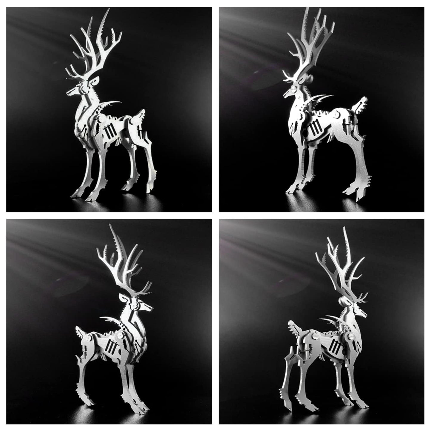 3D Metal Model Kits, Mechanical Larger Elk 3D Metal Puzzle,Steel Mythology Animal Series DIY Brain Teasers Simple 3D Puzzles Home Decor Art Craft Gifts Toys for Adult