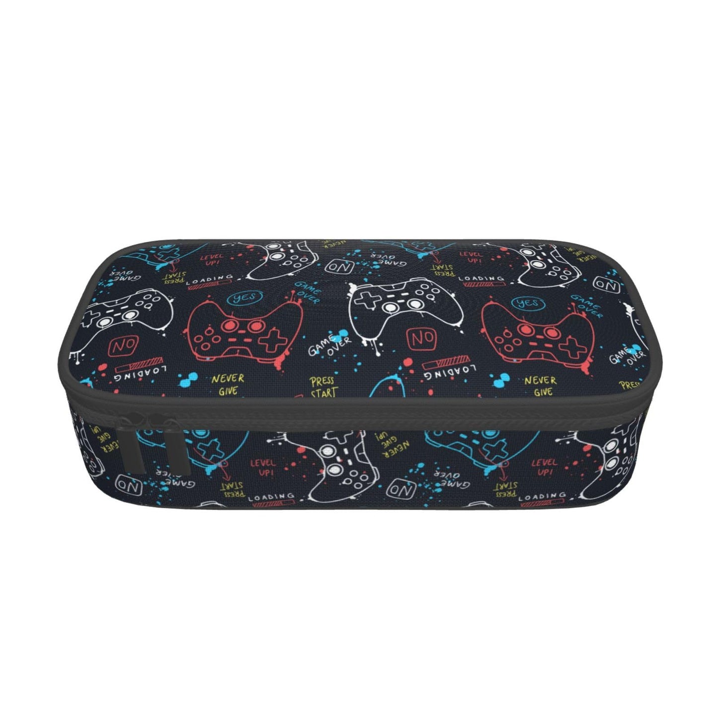 Aoojanu Video Game Controller Large Pencil Case With Zipper Compartments Stationery Pencil Bag For Kids Teens Students School Supplies