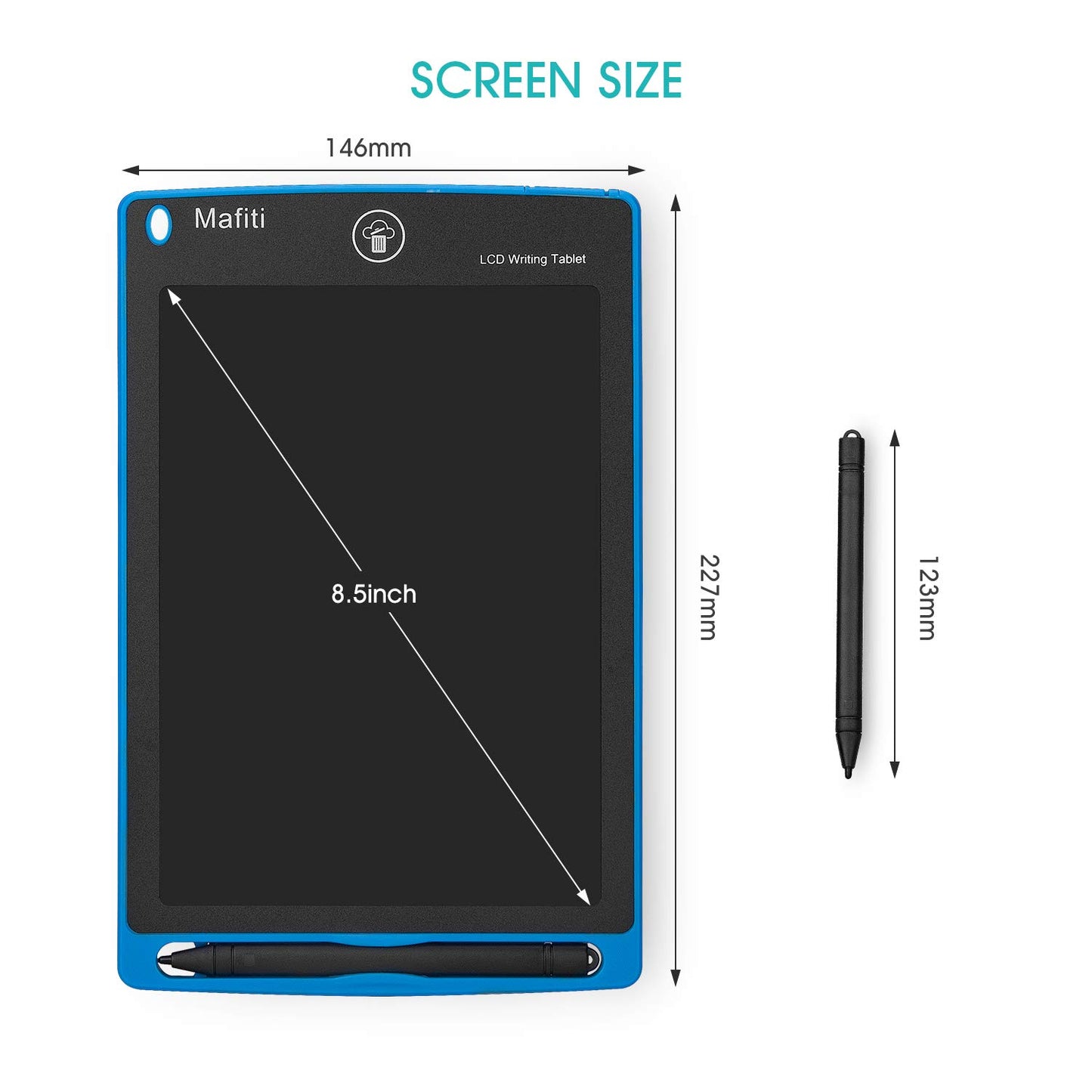 mafiti 10 Pack LCD Writing Tablet 8.5 Inch Electronic Drawing Pads for Kids Portable Ewriter Doodle Board Blue