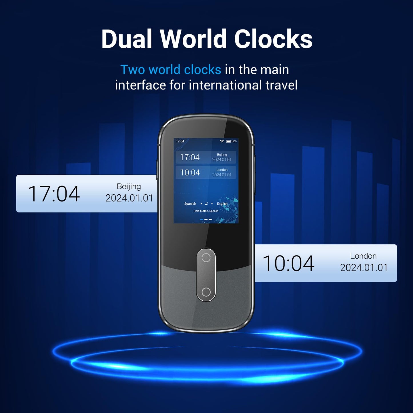 ANFIER Language Translator Device W09 Offline Support 144 Languages and Accents Real Time Translation 98% High Accuracy Fast Response in 1S Ideal for Travel, Learning and Business