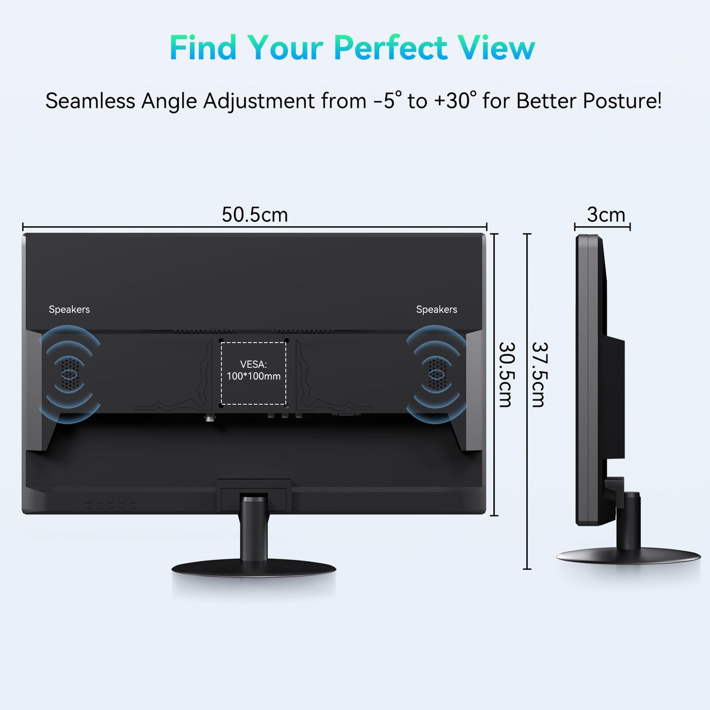 Pisichen 22” Full HD Touch Monitor – 10-Point Capacitive Touch, HDMI/VGA/BNC, Built-in Speakers, VESA Mount – Ideal for POS, Office & Industrial Use