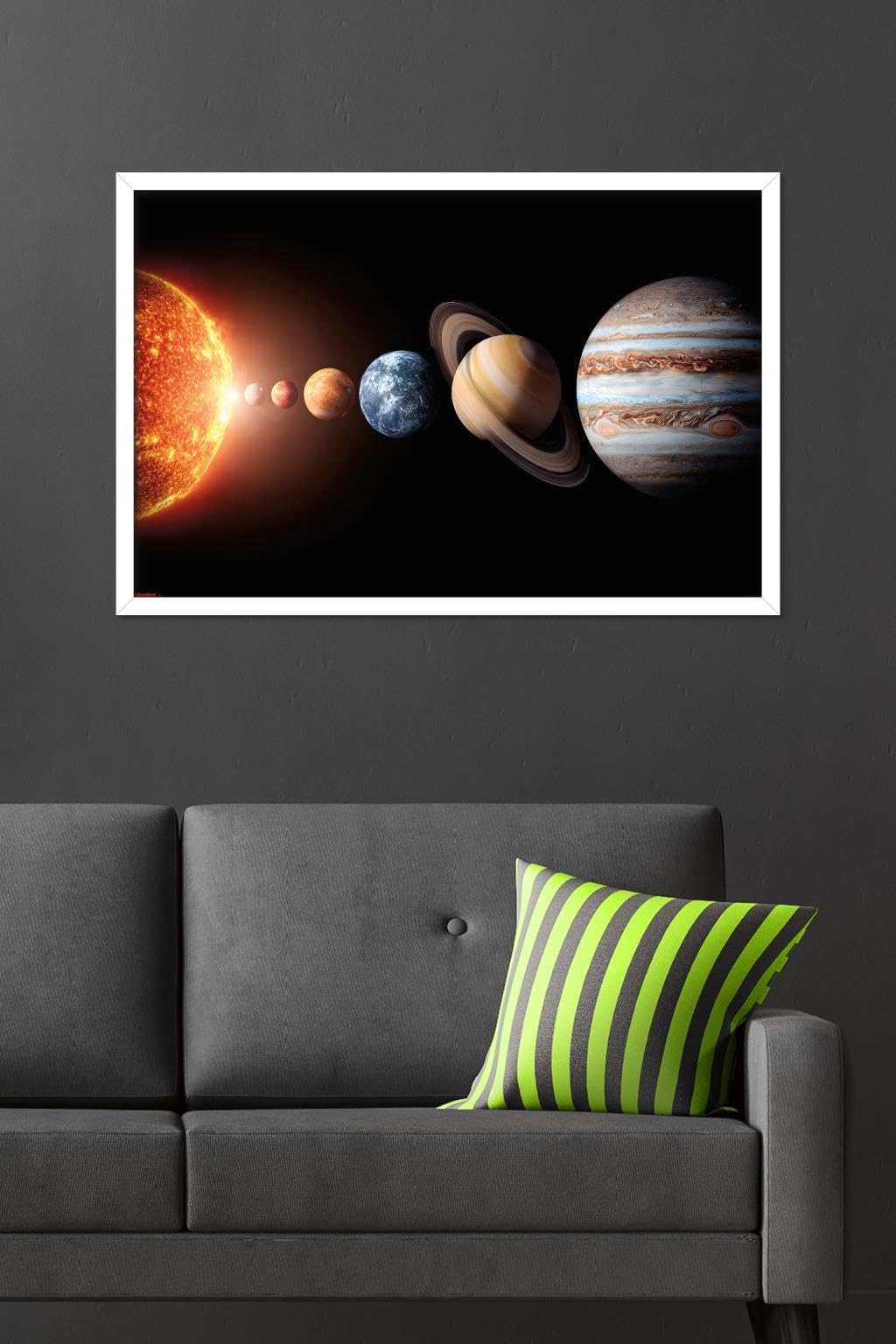 Science - Solar System Planets 26 Wall Poster, 34L" x 22.4W", White Framed Version
