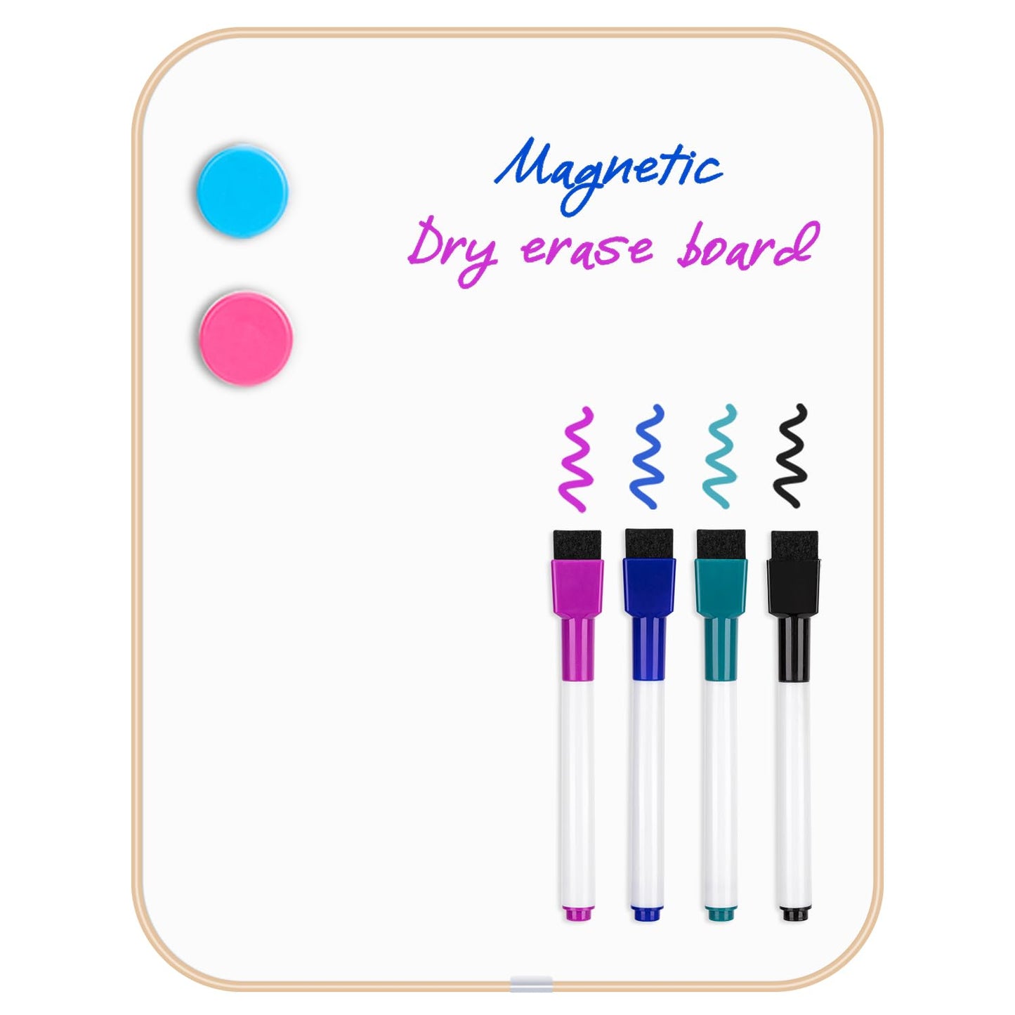 VUSIGN Small Dry Erase White Board, 8.5 x 11 Inches Mini Whiteboard, Magnetic Board for Wall, Fridge, Locker, Gold