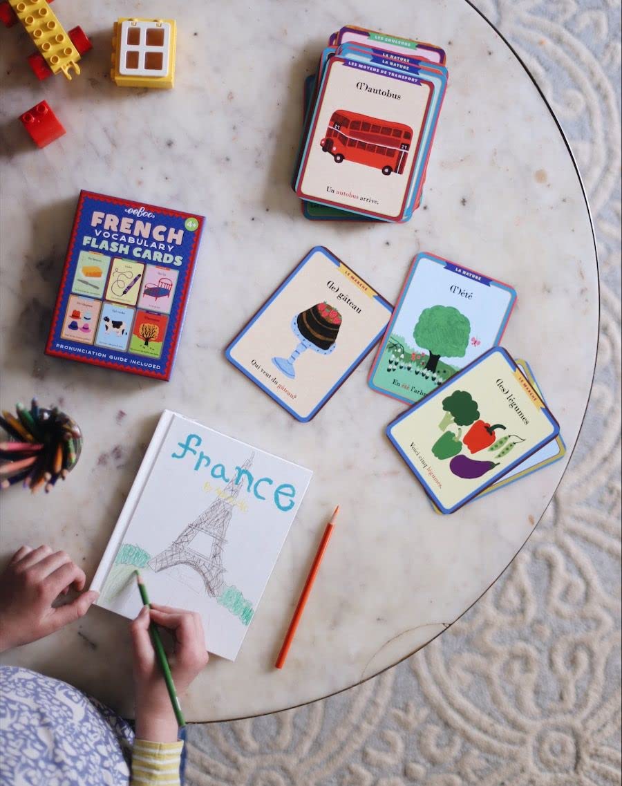 eeBoo: French Vocabulary Flash Cards, Learn French, Imaginative Problem Solving, Educational Games that Cultivates Conversation, Socialization, and Skill-Building, Perfect for Ages 4 and up