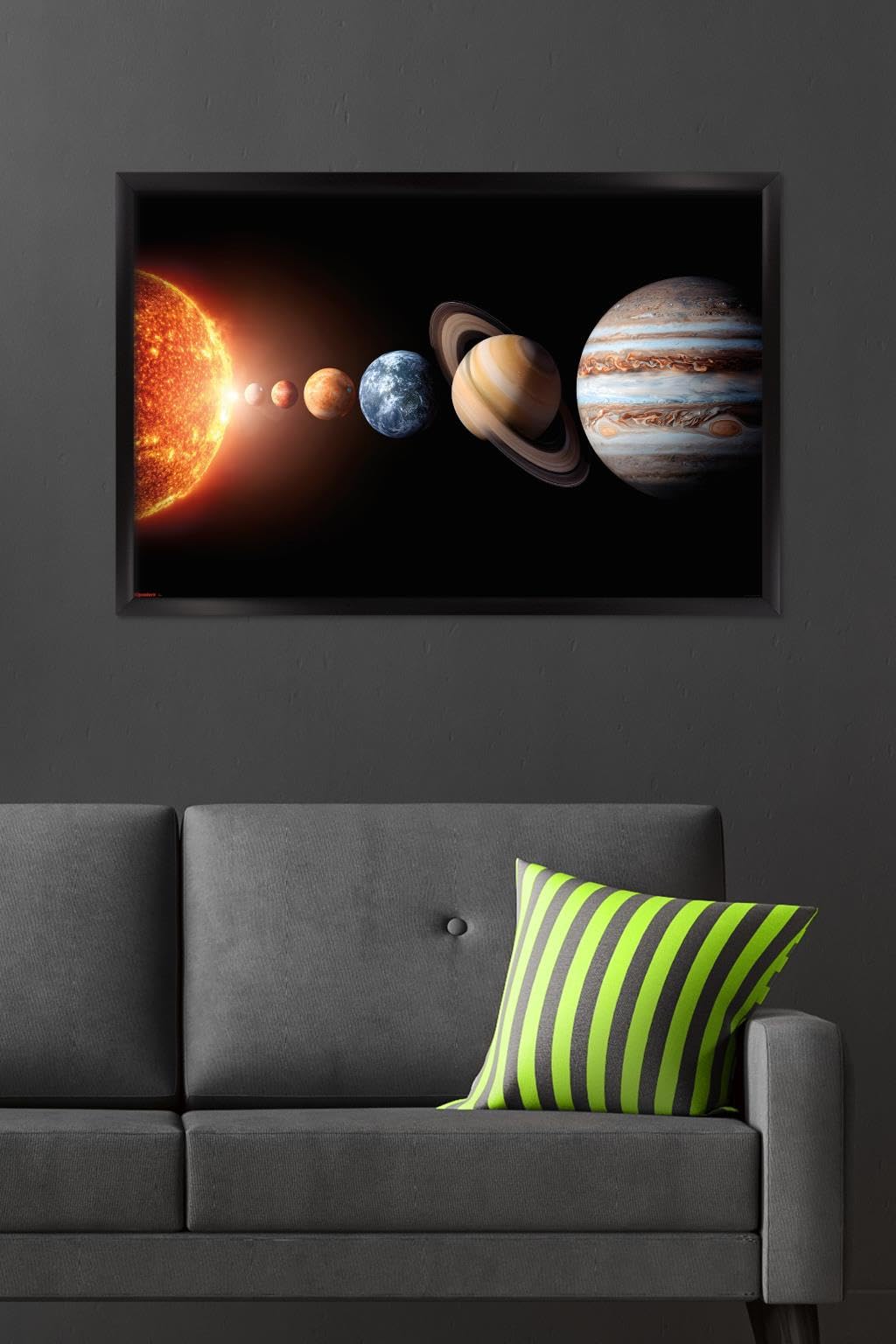 Science - Solar System Planets 26 Wall Poster, 34L" x 22.4W", Black Framed Version