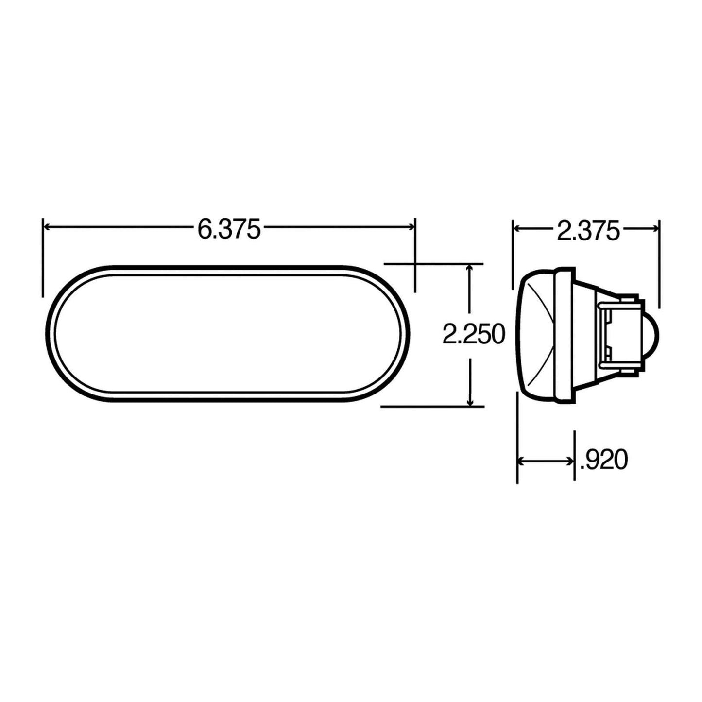 Truck-Lite Back-Up Lamp, Model 60204C, Polycarbonate Construction