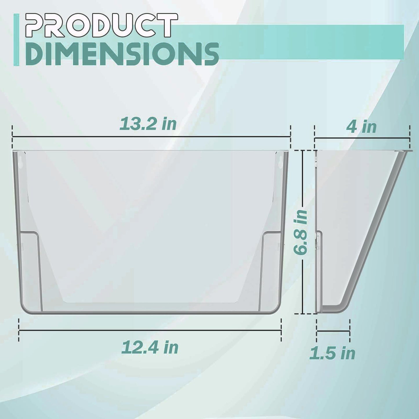 MINDEPOT 6 Pockets Acrylic Wall File Organizer, Clear Wall File Holder, Plastic Hanging Wall File Holder for Office, School and Home, Smoky