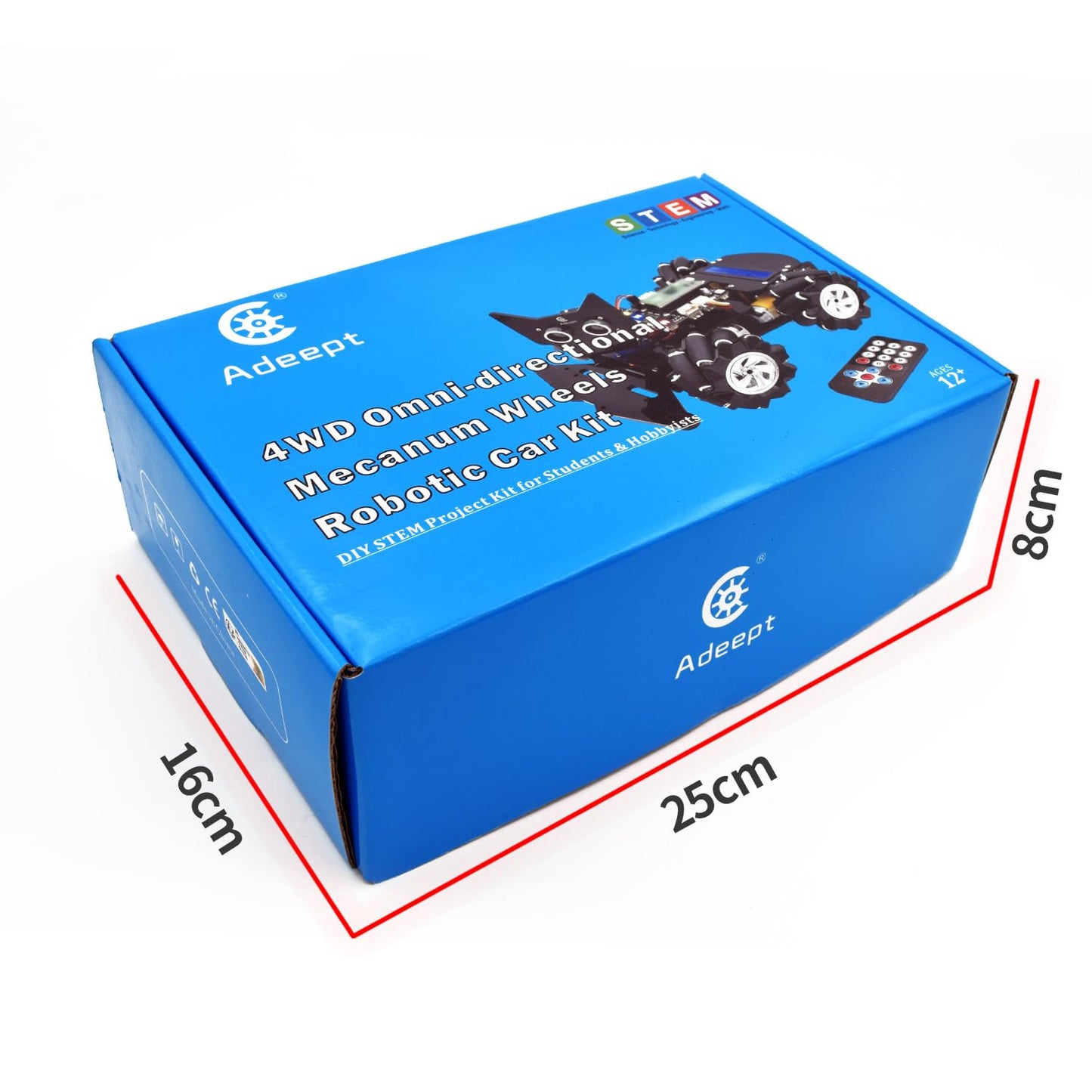 Adeept 4WD Robot Kit Omni-Directional Mecanum Wheels Car for ESP32-S3 Banana Pi PicoW-S3 DIY STEM Remote Educational Robotic with LCD1602 Display, Python Code PDF Tutorials