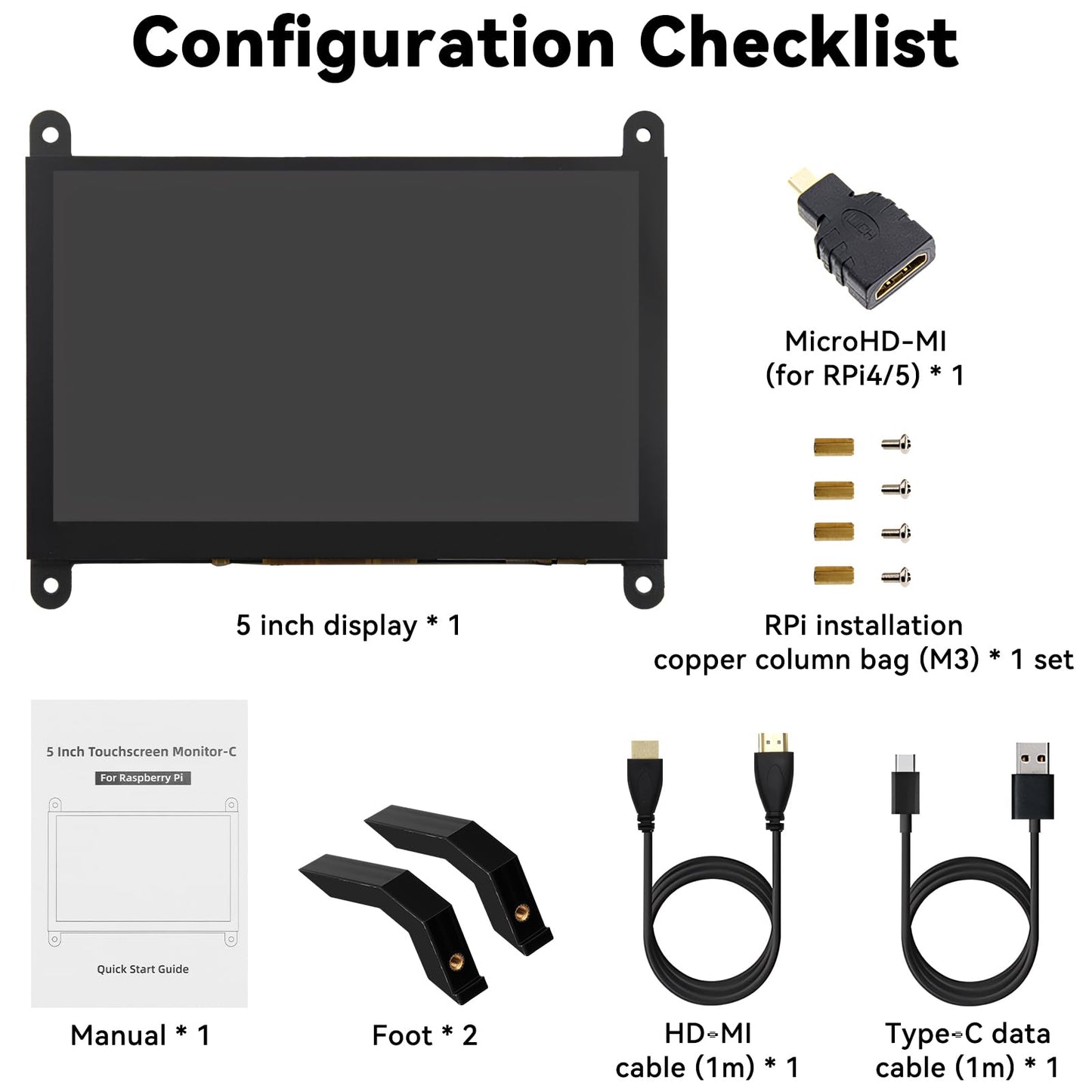 Ransanx 5 Inch Mini Monitor Small Monitor with Capacitive Touch Screen 1024 * 600 High Pixel Display Full View HDMI- IPS Monitors Portable for Raspberry Piscreen 、for BB Black、for Banana Pi etc