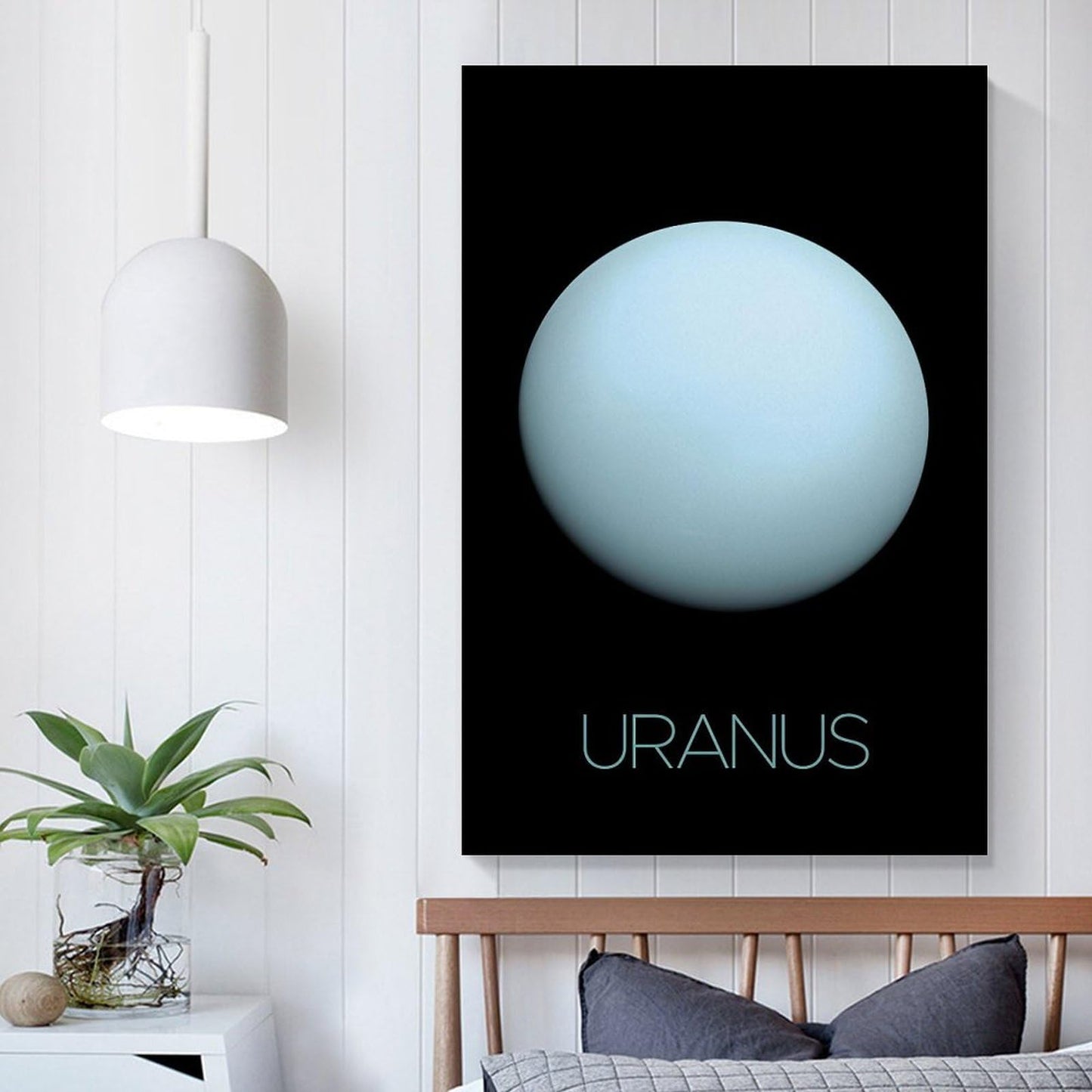 XIAOLOUTINYU Solar System Canvas Wall Art - Uranus Planet Space Poster for Kids Room Bedroom Classroom, STEM Educational Astronomy Decor, Science Gift for Boys Girls Teens, 12x18 Inch Unframed