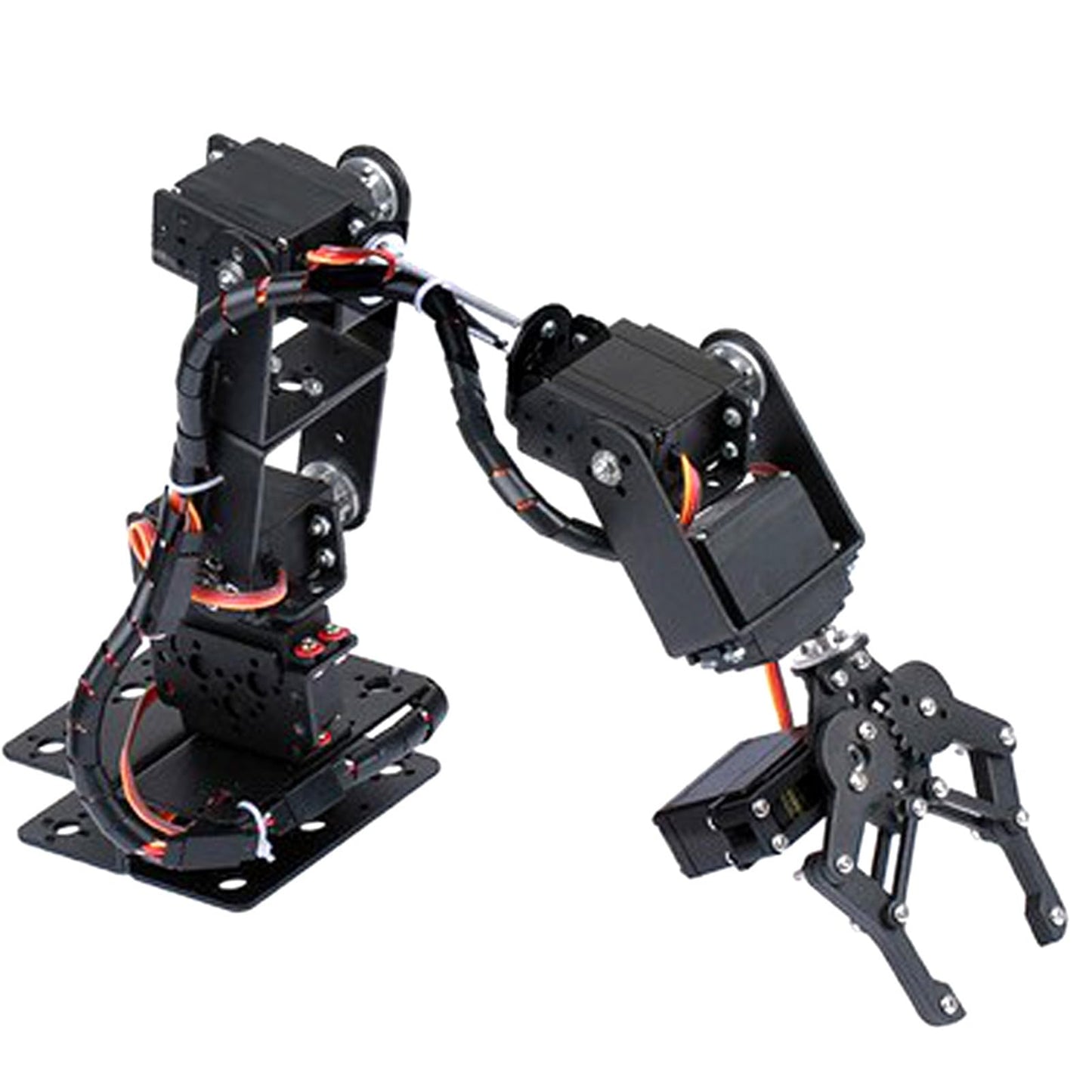 6DOF Robot Mechanical Arm Kit, Programming Robotic Clamp Hand Claw with 6 Servo Motors, 180 Degree Angle Manipulator Industrial Robot Parts for College Teaching