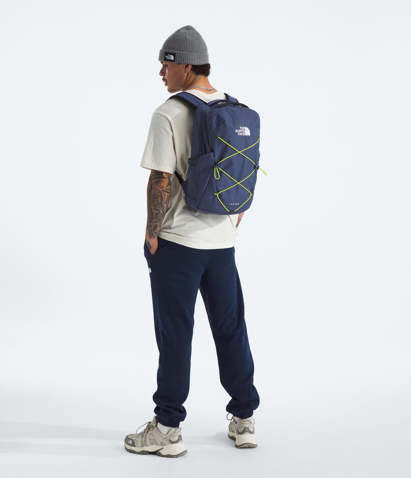 The North Face Jester Everyday Laptop Backpack - Commuter Daypack, Water Repellent, Laptop Sleeve, Lunar Blue/Fizz Lime, One Size