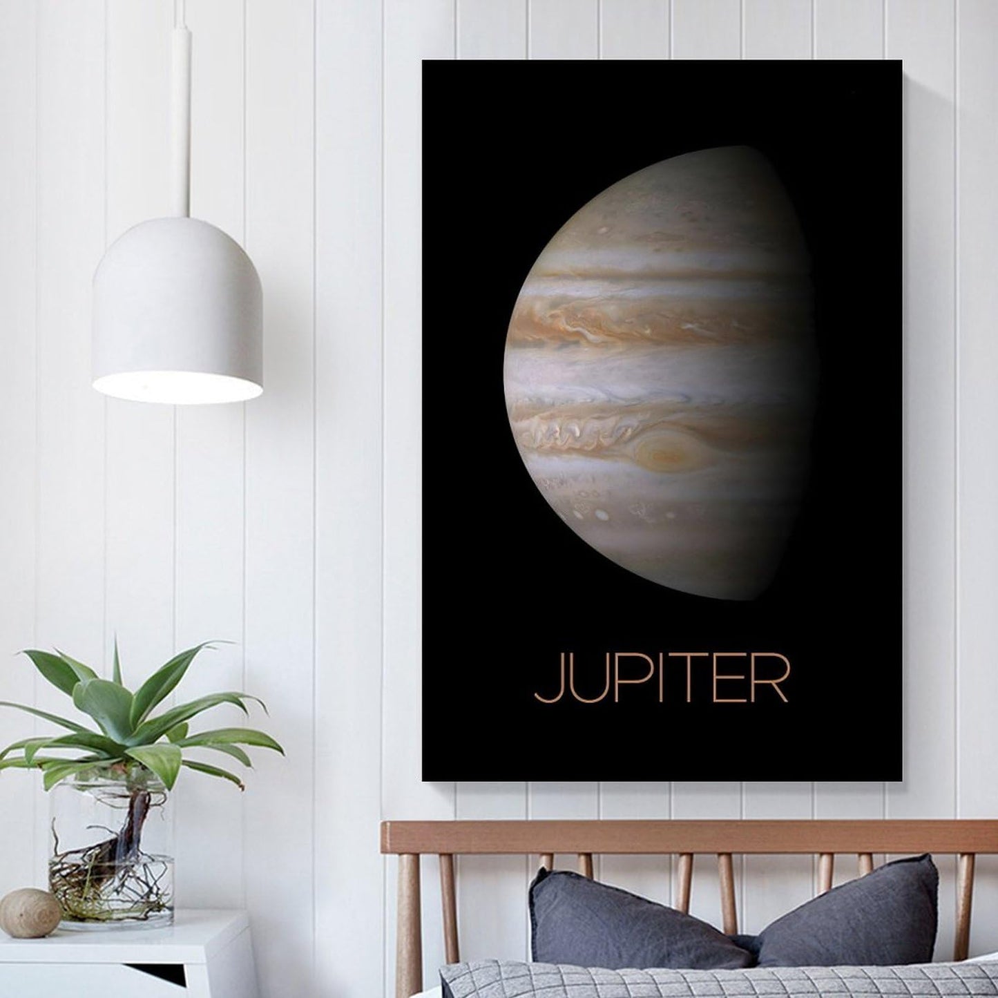 XIAOLOUTINYU Solar System Canvas Wall Art - Jupiter Planet Space Poster for Kids Room Bedroom Classroom, STEM Educational Astronomy Decor, Science Gift for Boys Girls Teens, 12x18 Inch Unframed