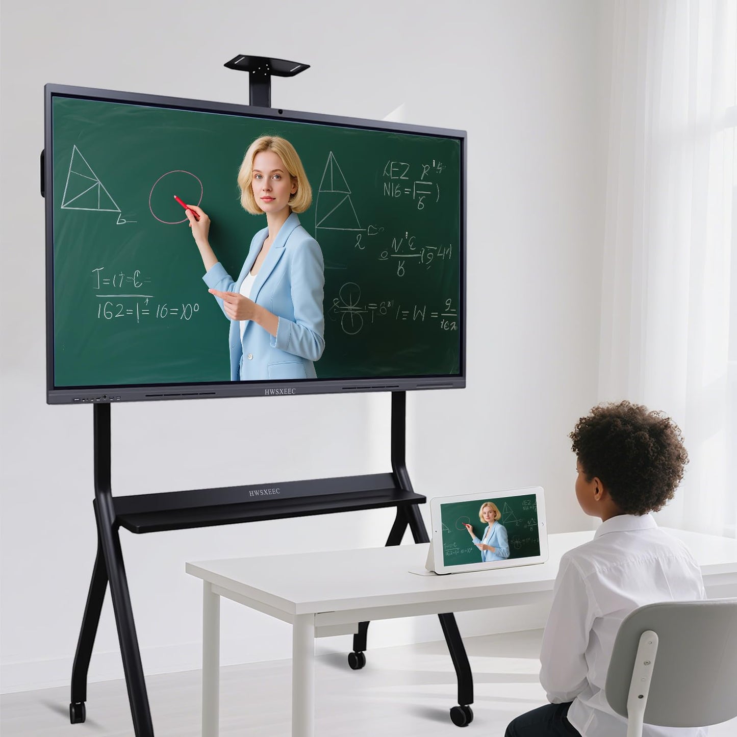 HWSXEEC Smart Board 65 inch, Interactive Smartboard Digital Whiteboard with Dual OS Android Windows, Touch Screen Wall Mount for Classroom Business Office