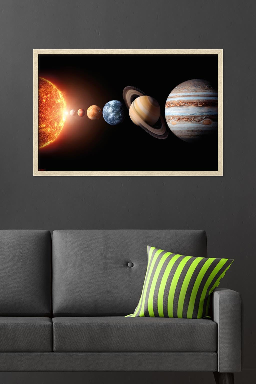 Science - Solar System Planets 26 Wall Poster, 34L" x 22.4W", Blonde Framed Version