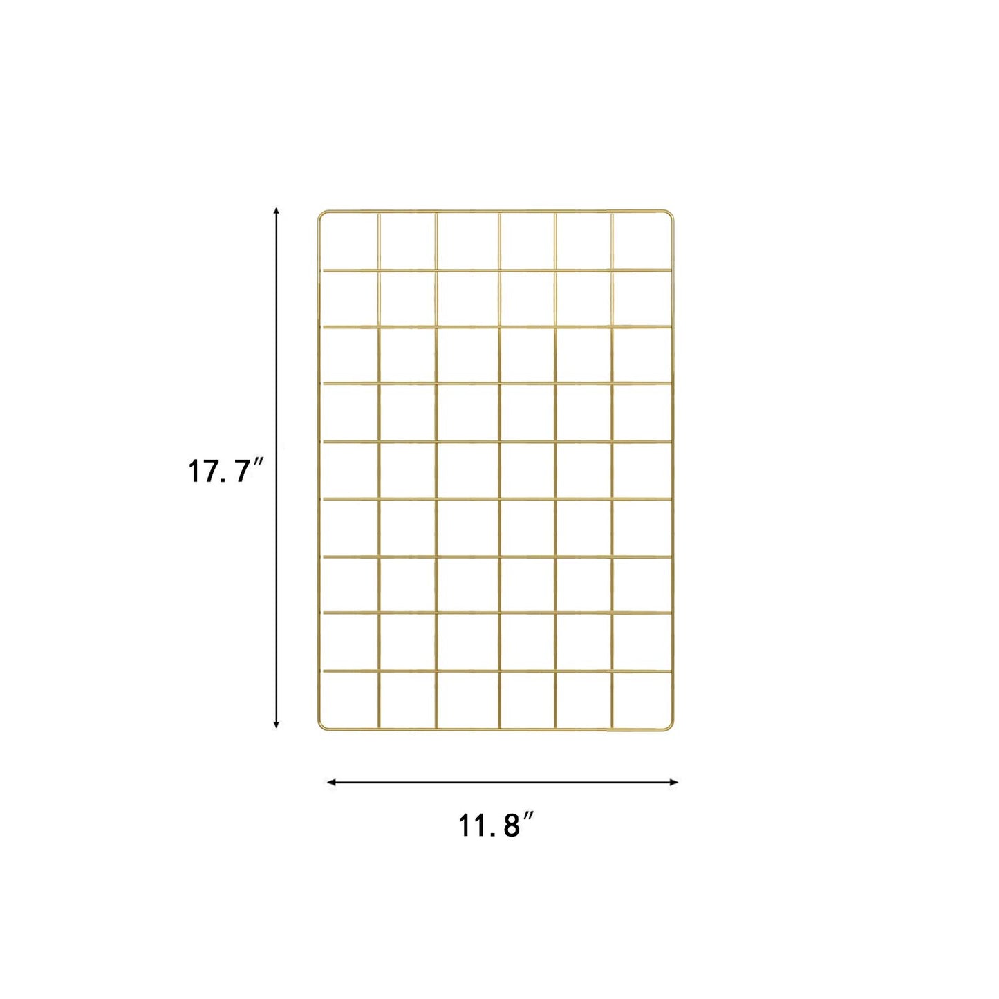 FRIADE Wall Grid Panel for Photo Display,Wall Storage Organizer,5 Metal Clips & 3 S Hooks & 4 Nails & 4 Plastic Hanging Buckles and 4 Screws Offered,Size 17.5" x 11.8",2 Pack(Gold)