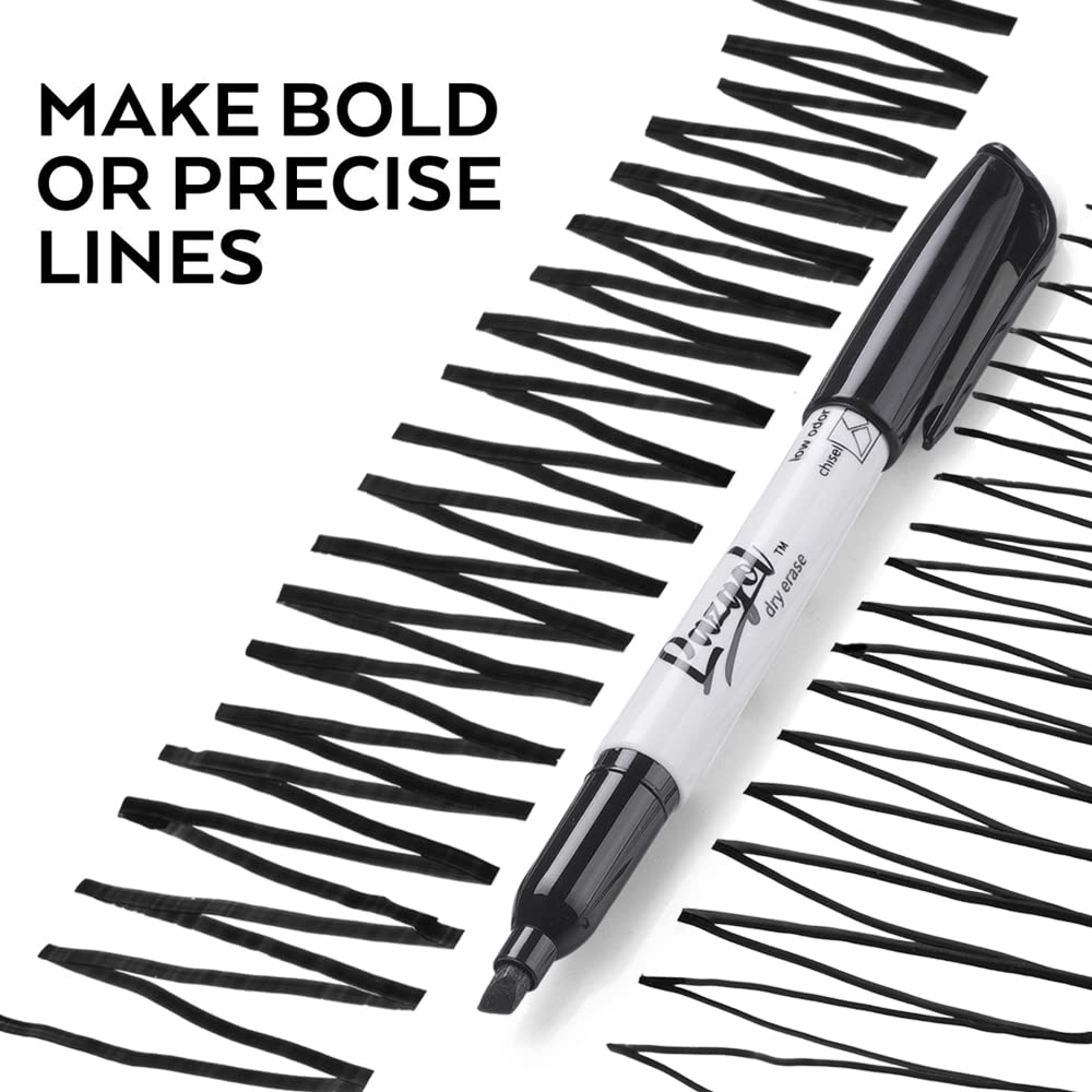 LAZGOL Dry Erase Markers Bulk, 96 Pack Black Dry Erase Markers Chisel Tip, Low Odor Whiteboard Markers for School, Office Supplies, Perfect for Writing on White Board, Mirror,Calender