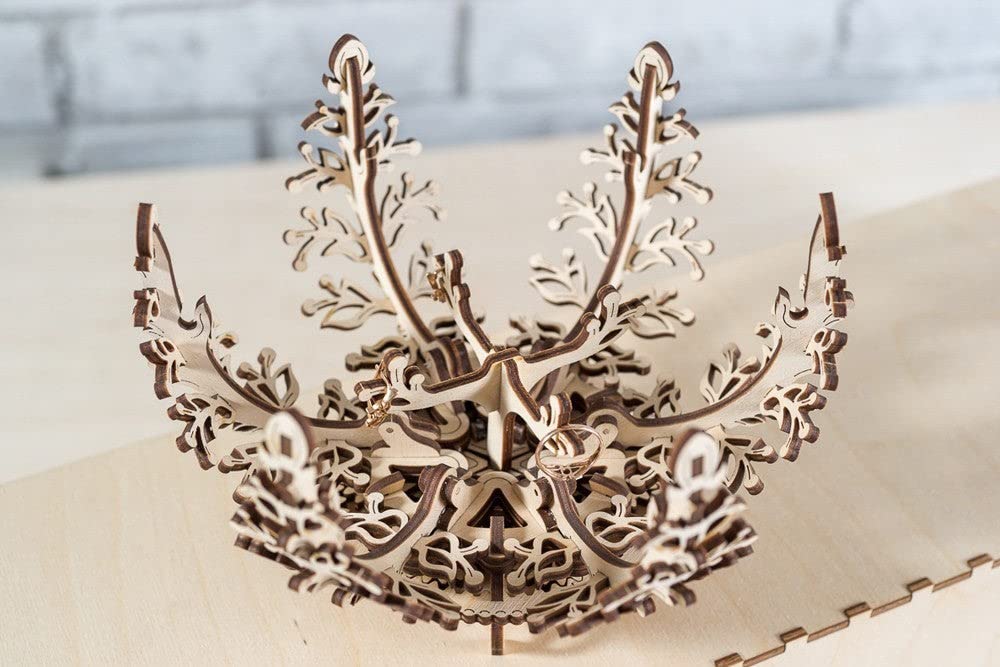 UGEARS Mechanical Flower 3D Wooden Puzzles for Adults - Wooden Model Kits for Adult Mechanical Flower Models Open and Close Wood Creations Brain Teaser Hobby Set Home Decoration