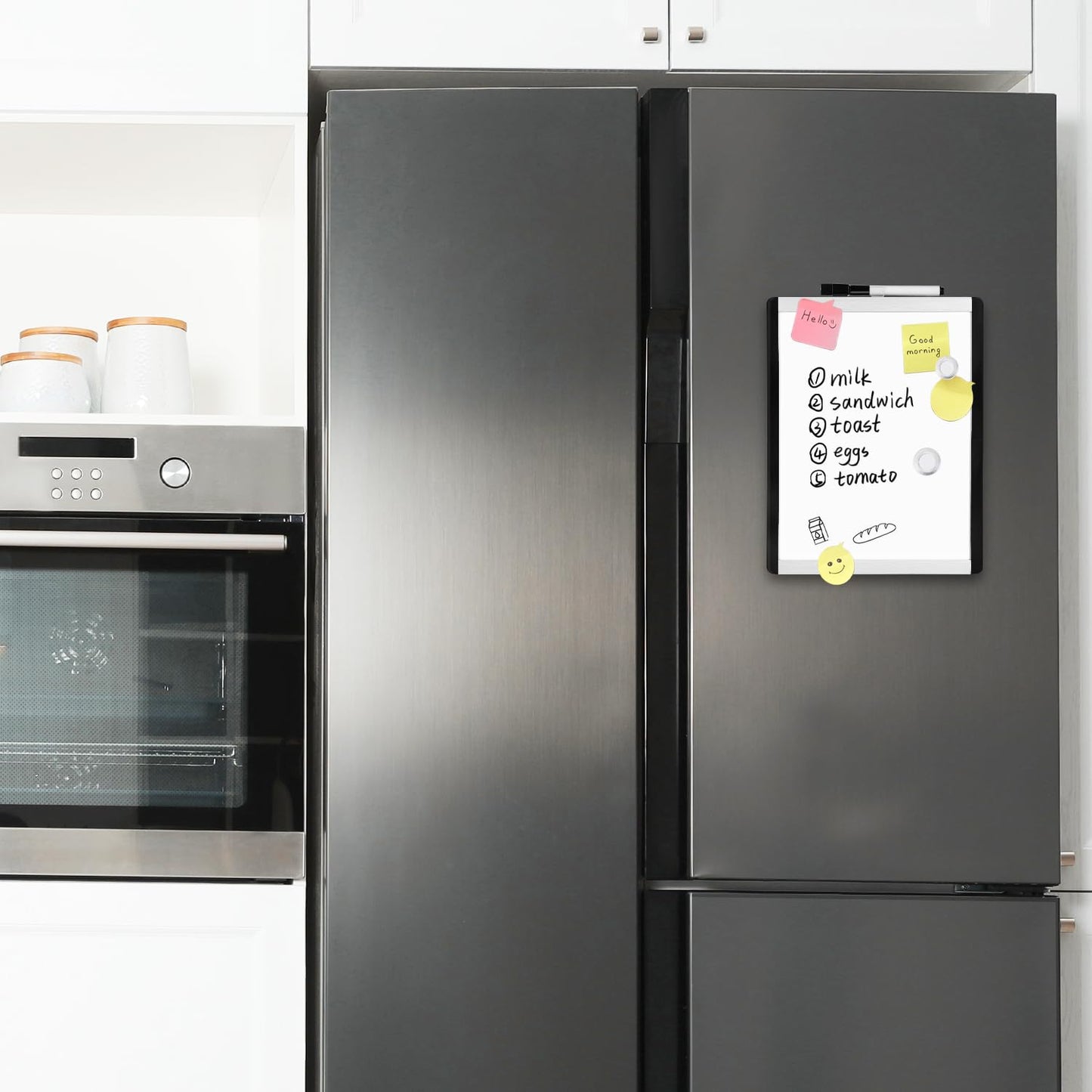 Amazon Basics Small Dry Erase Whiteboard, Magnetic, with Marker and Magnets, Lightweight, 8.5" x 11", Plastic/Aluminum Frame