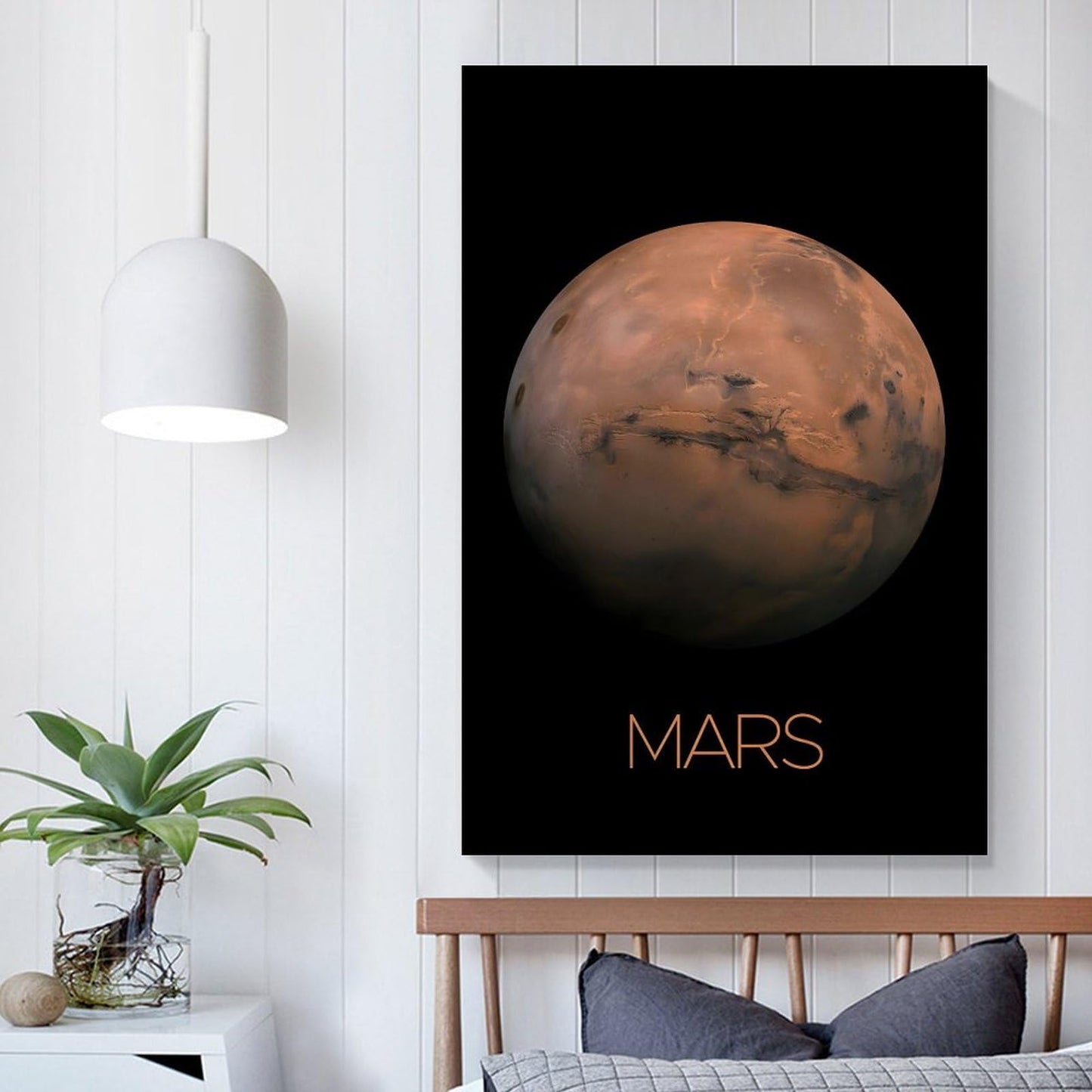 XIAOLOUTINYU Solar System Canvas Wall Art - Mars Planet Space Poster for Kids Room Bedroom Classroom, STEM Educational Astronomy Decor, Science Gift for Boys Girls Teens, 12x18 Inch Unframed