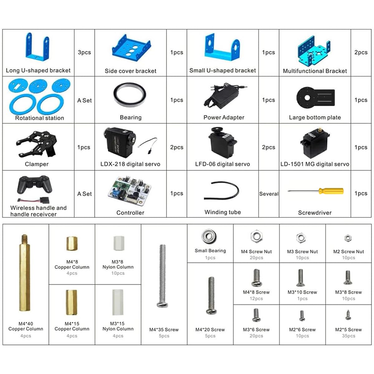 LewanSoul Robotic Arm Kit 6DOF Programming Robot Arm with 5 Servo, Handle, Mechanical Claw and More, PC Software APP Control with Tutorial