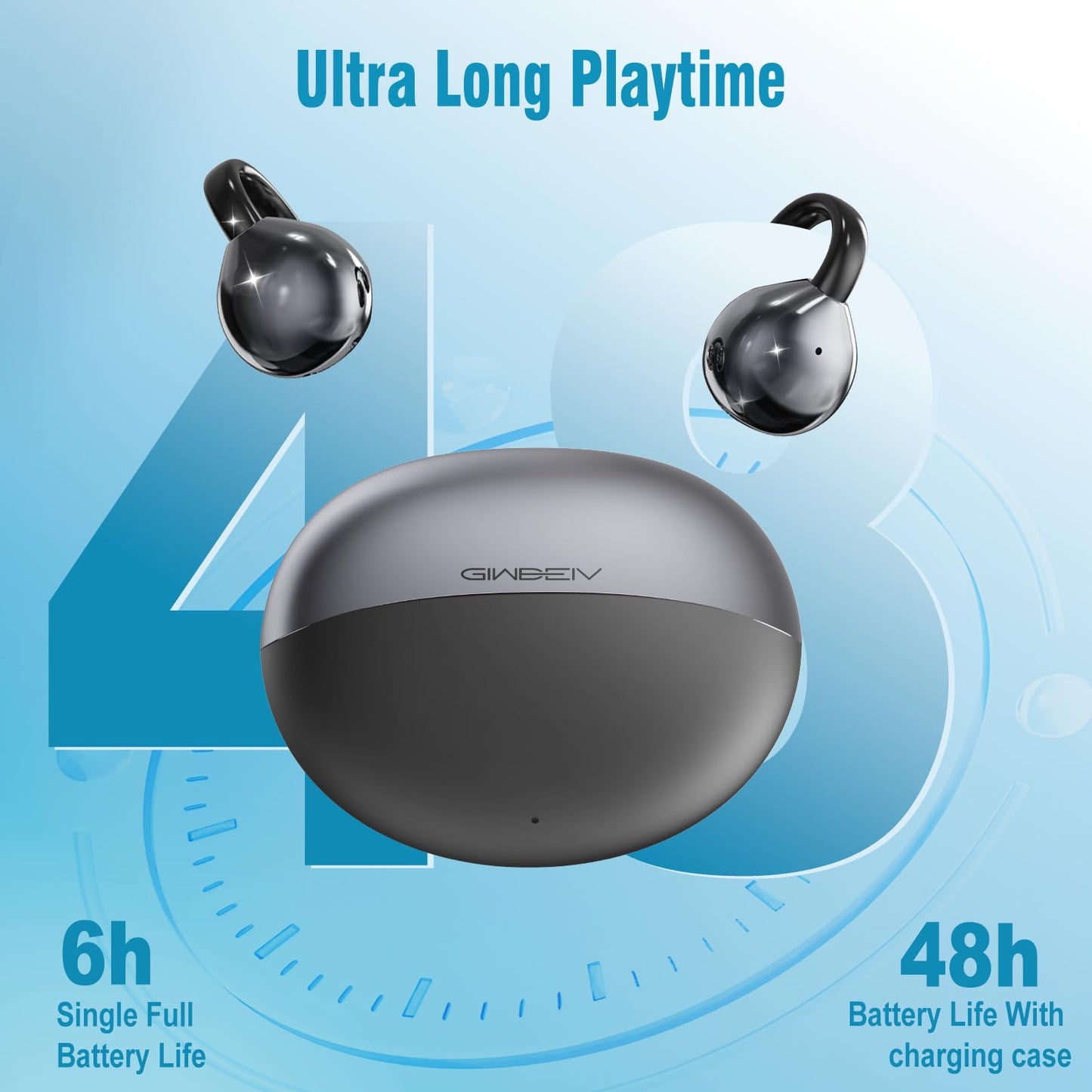 AI Translation Earbuds Real Time, 164 Language Translator Earbuds, 3-in-1 Wireless Clip on Earbuds, Bluetooth 5.4 Headphones, Translating Device for Travel Business Learning (Black)