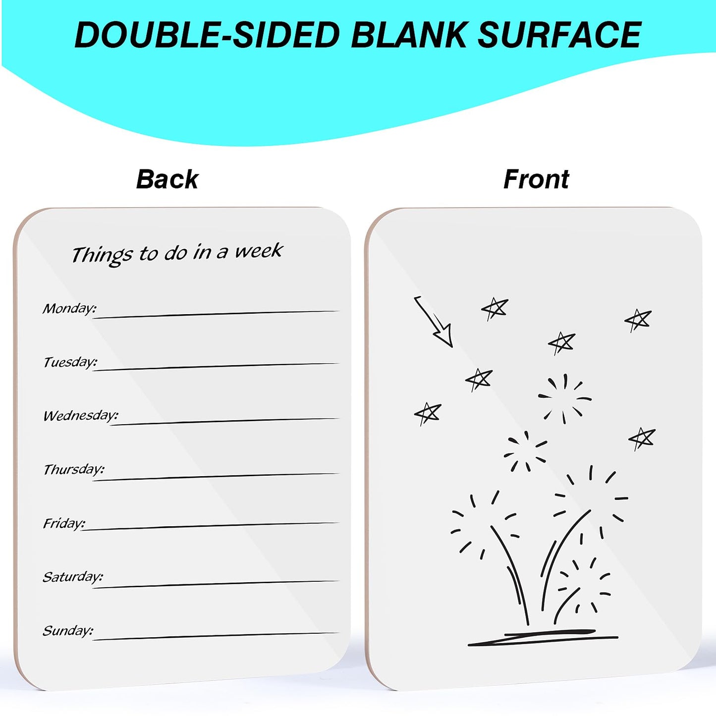 6 Pack Small White Board Dry Erase Boards Classroom Teachers Pack Mini White Boards 9" x12” Personal Whiteboards for School Students Supplies Lapboards l 6 Mini Erasers, 6 Makers Included (6)