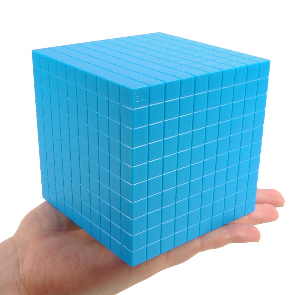 EAI Education Base Ten Intermediate Classroom Set: Blue Plastic - Blocks Only