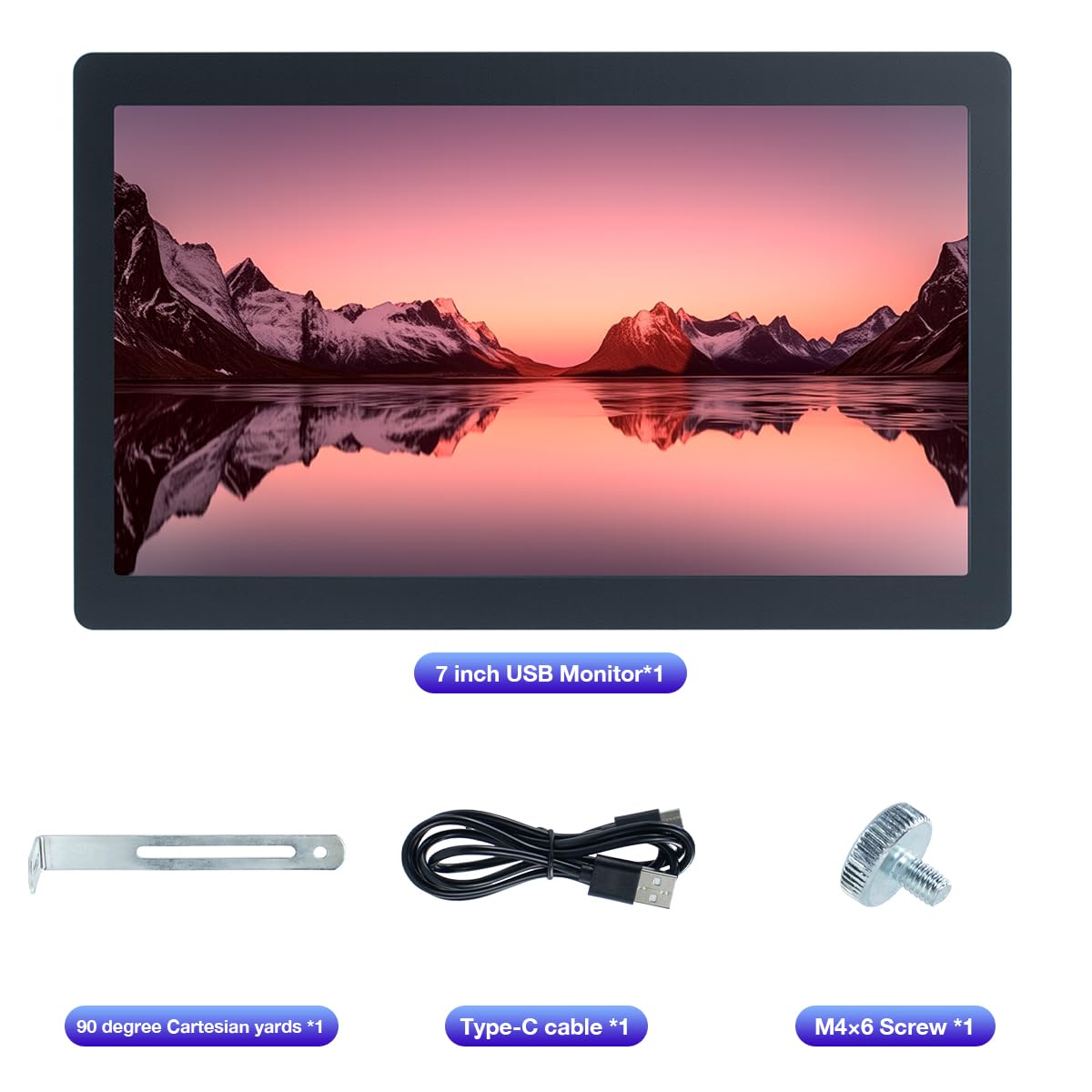 Hosyond 7 Inches USB C Mini Monitor 1024x600 IPS LCD Display Type C Secondary Screen for PC Laptop Windows