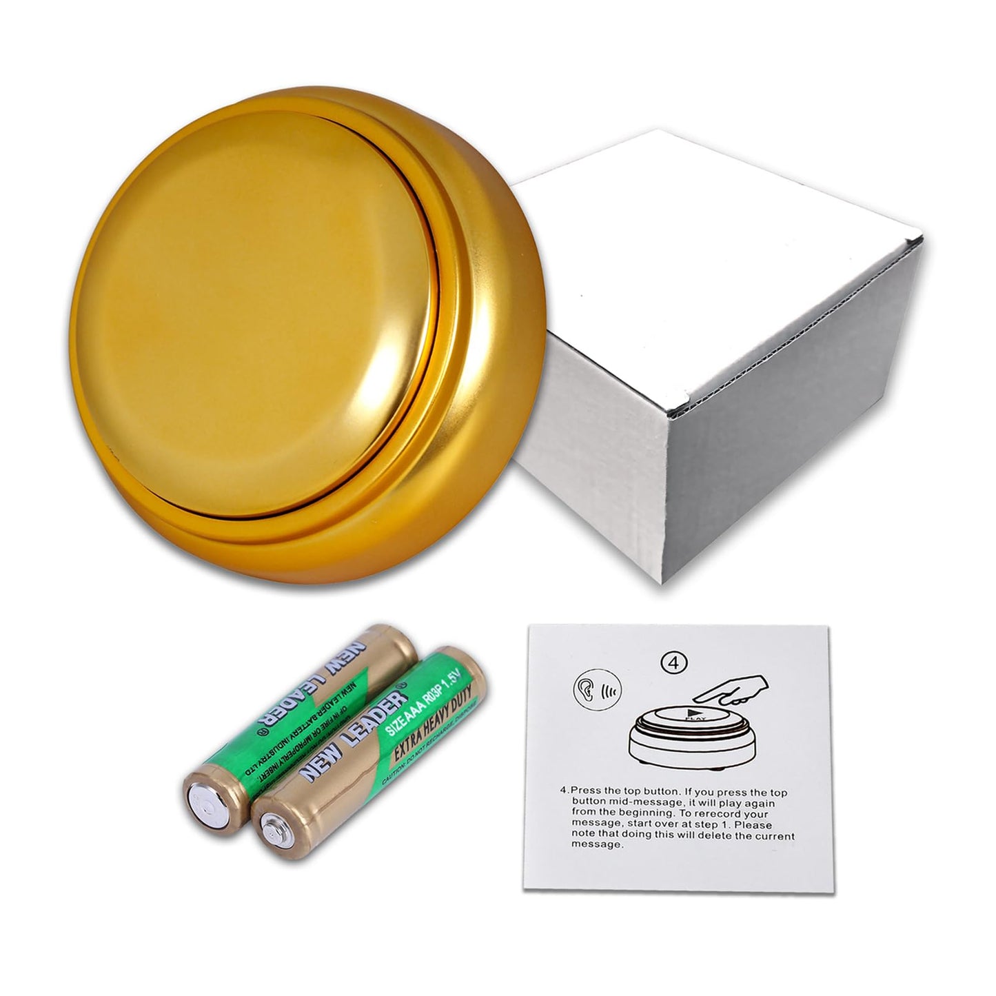 Gold Voice Custom Recordable Buttons 30 Second Voice Dog Talking Buttons Recordable and Playback Message for Classroom Fun Study Gift Voice Messages to Parents, Friends and Yourself